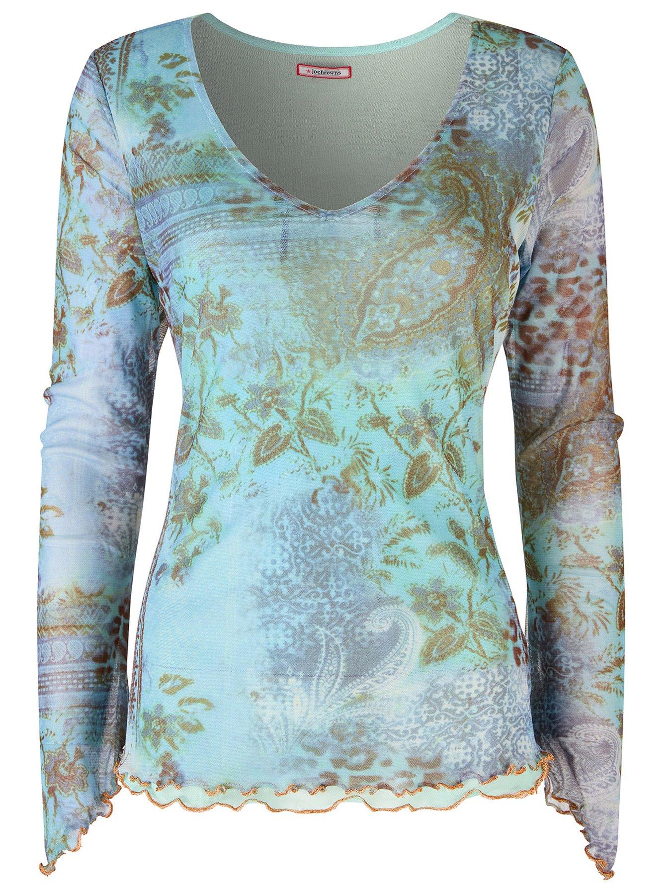 Image 6 of 6 of Joe Browns Summer Joy Long Sleeve Mesh Top - Blue