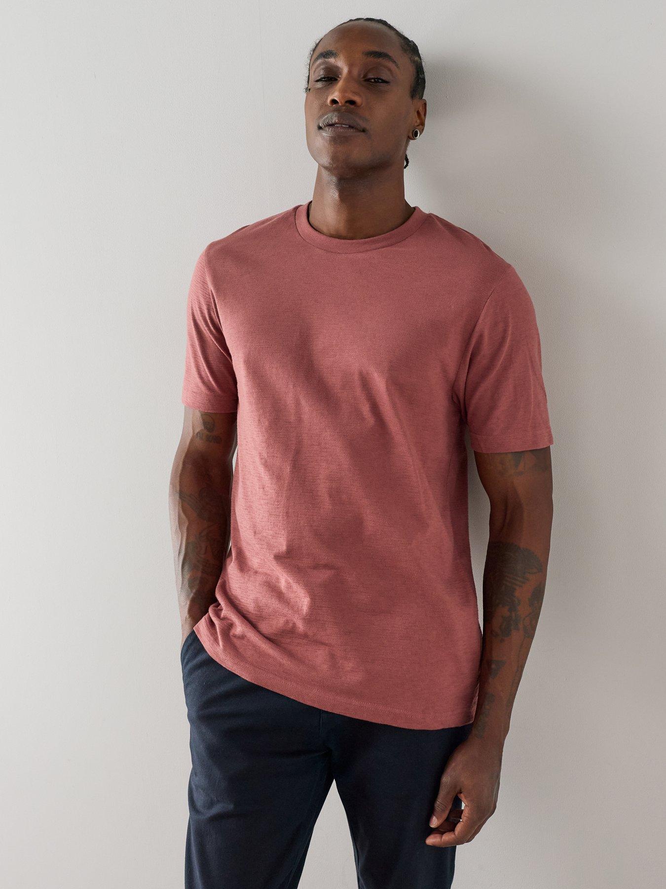The Very Collection Pure Cotton Jacquard Textured T-Shirt - Brick