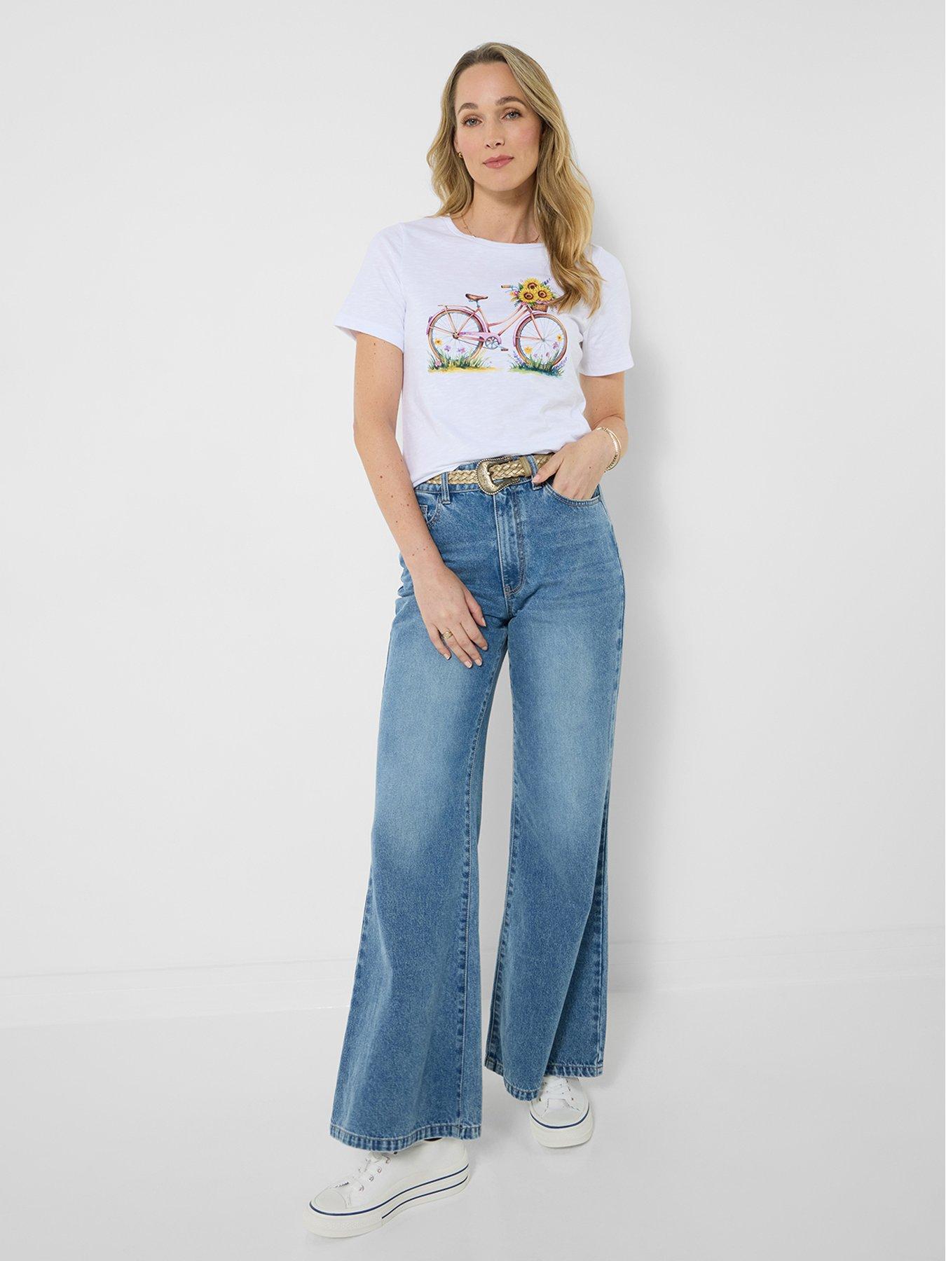 Joe Browns Sunflower Strolls Graphic T-Shirt - White
