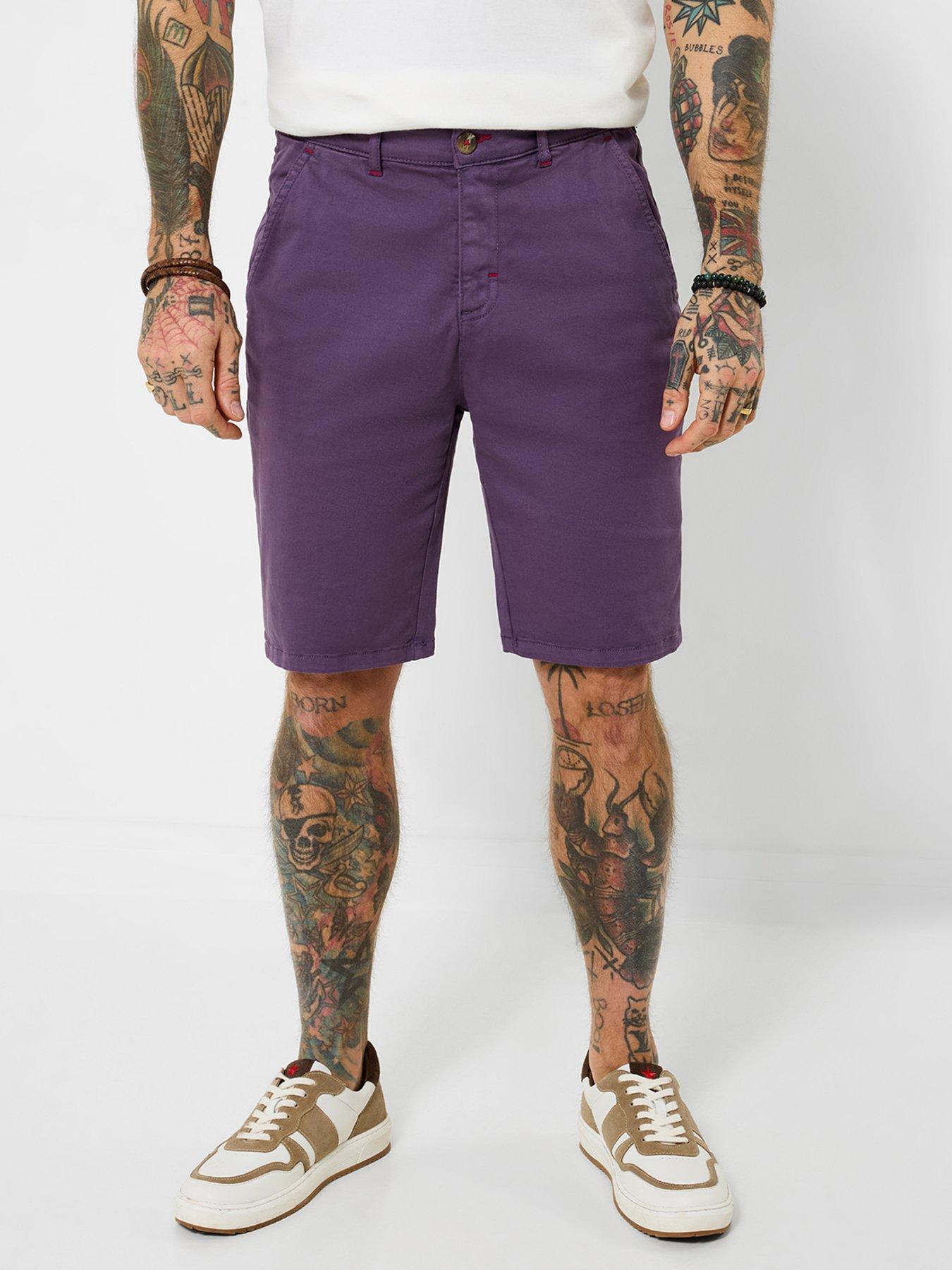 Joe Browns Very Versatile Chino Shorts, Purple, Size 34, Men