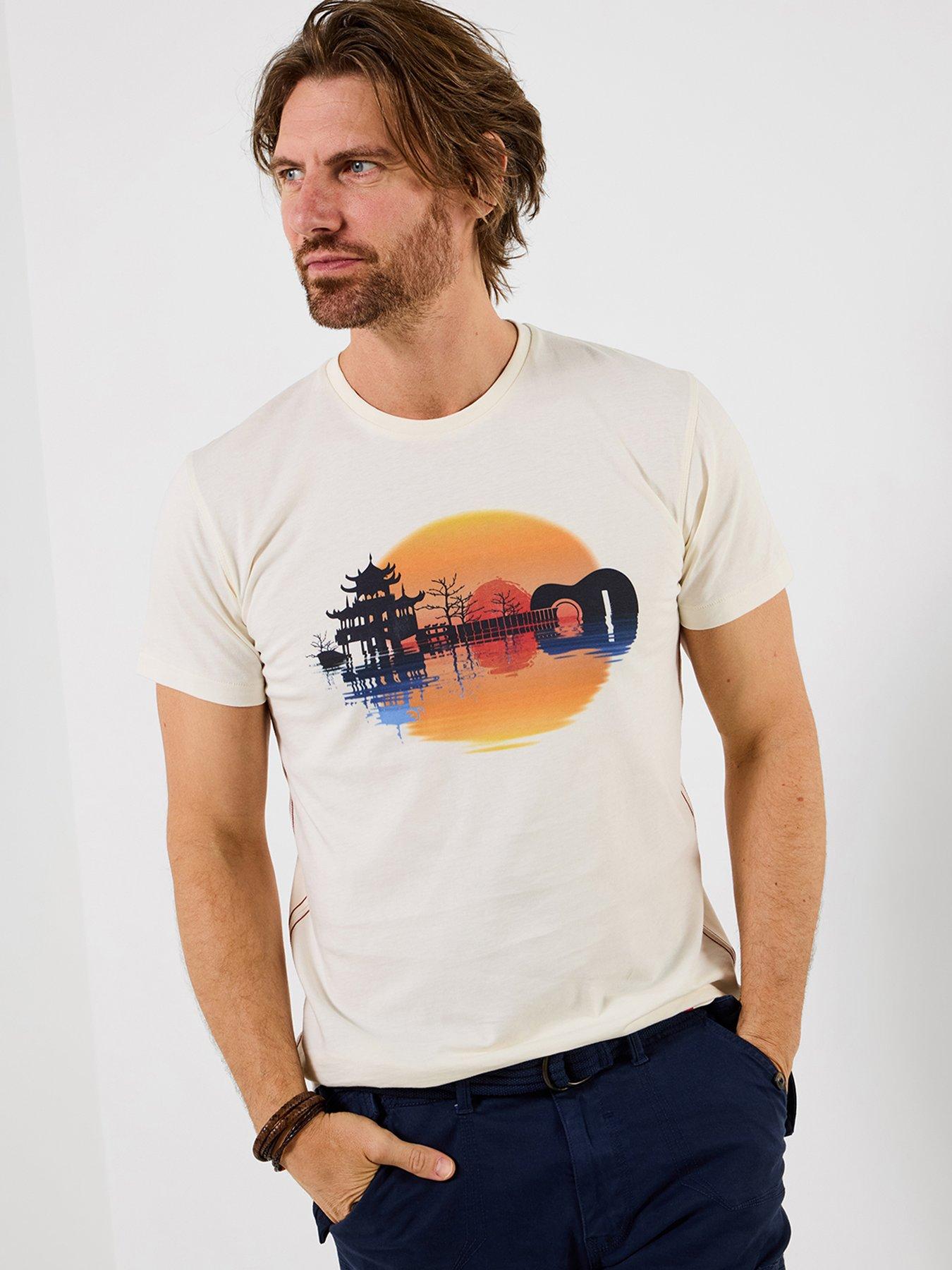 Joe Browns Reflect On Good Times T-shirt, Cream, Size 2Xl, Men