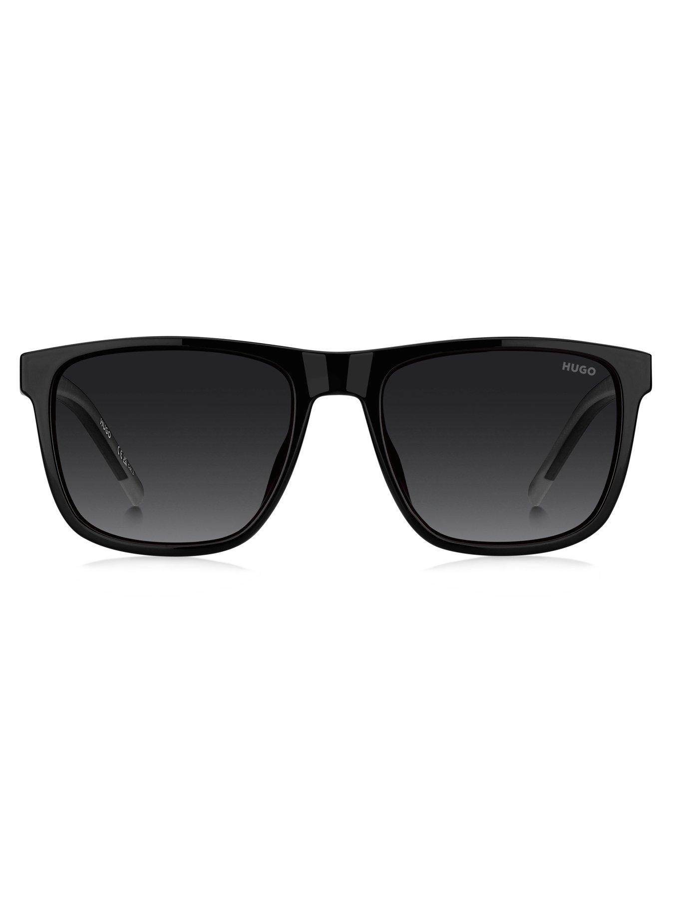 Image 3 of 4 of HUGO Rectangular Sunglasses- Black