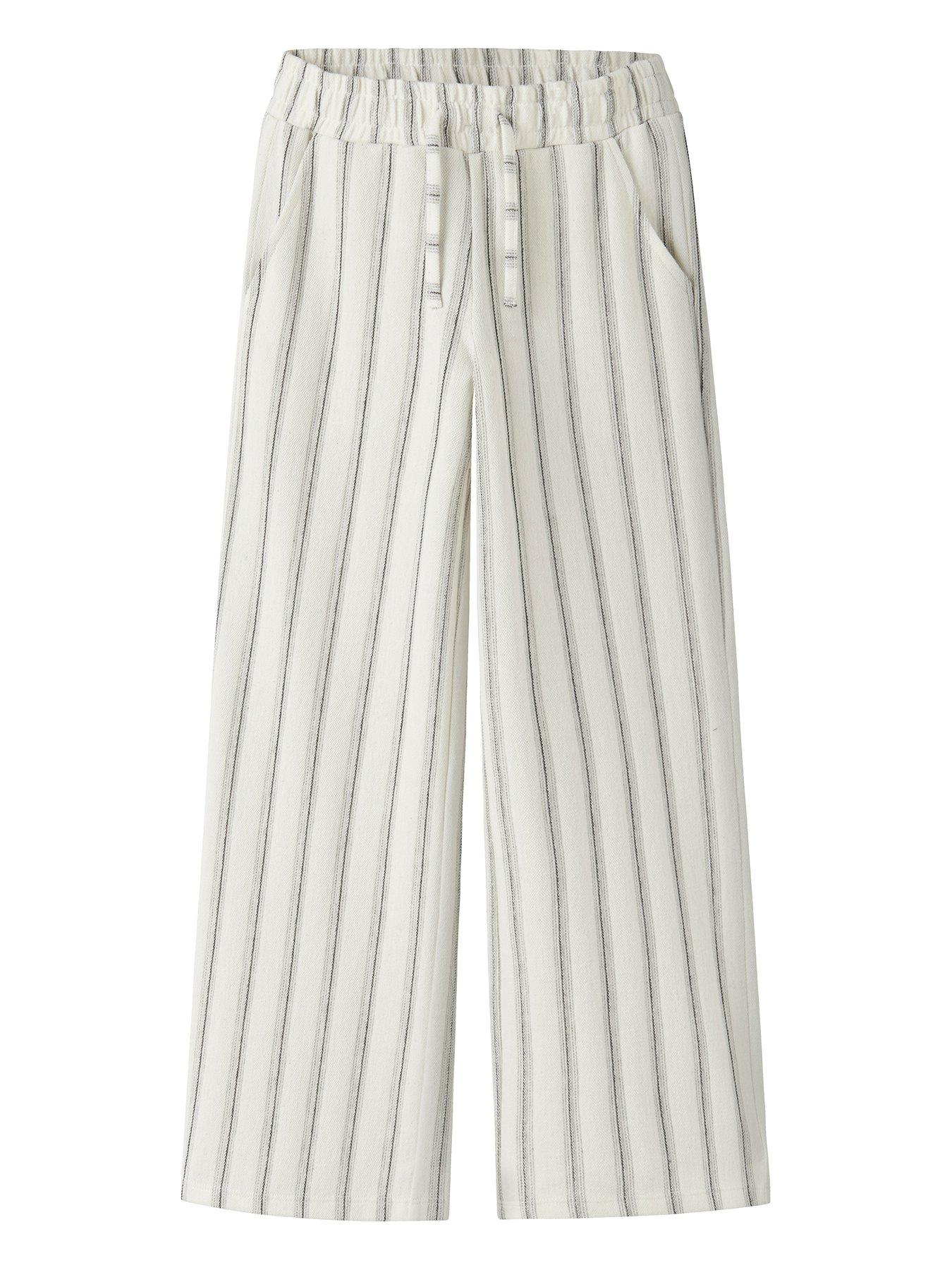 Name It Girls Stripe Co-Ord Trousers - Beige