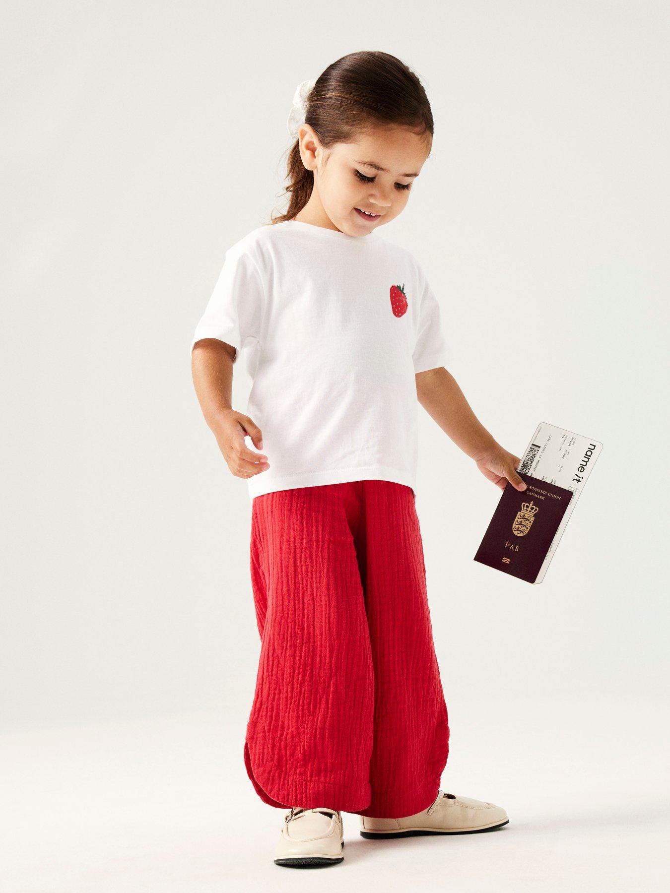 Name It Mini Girls Strawberry Back Print Tshirt - White