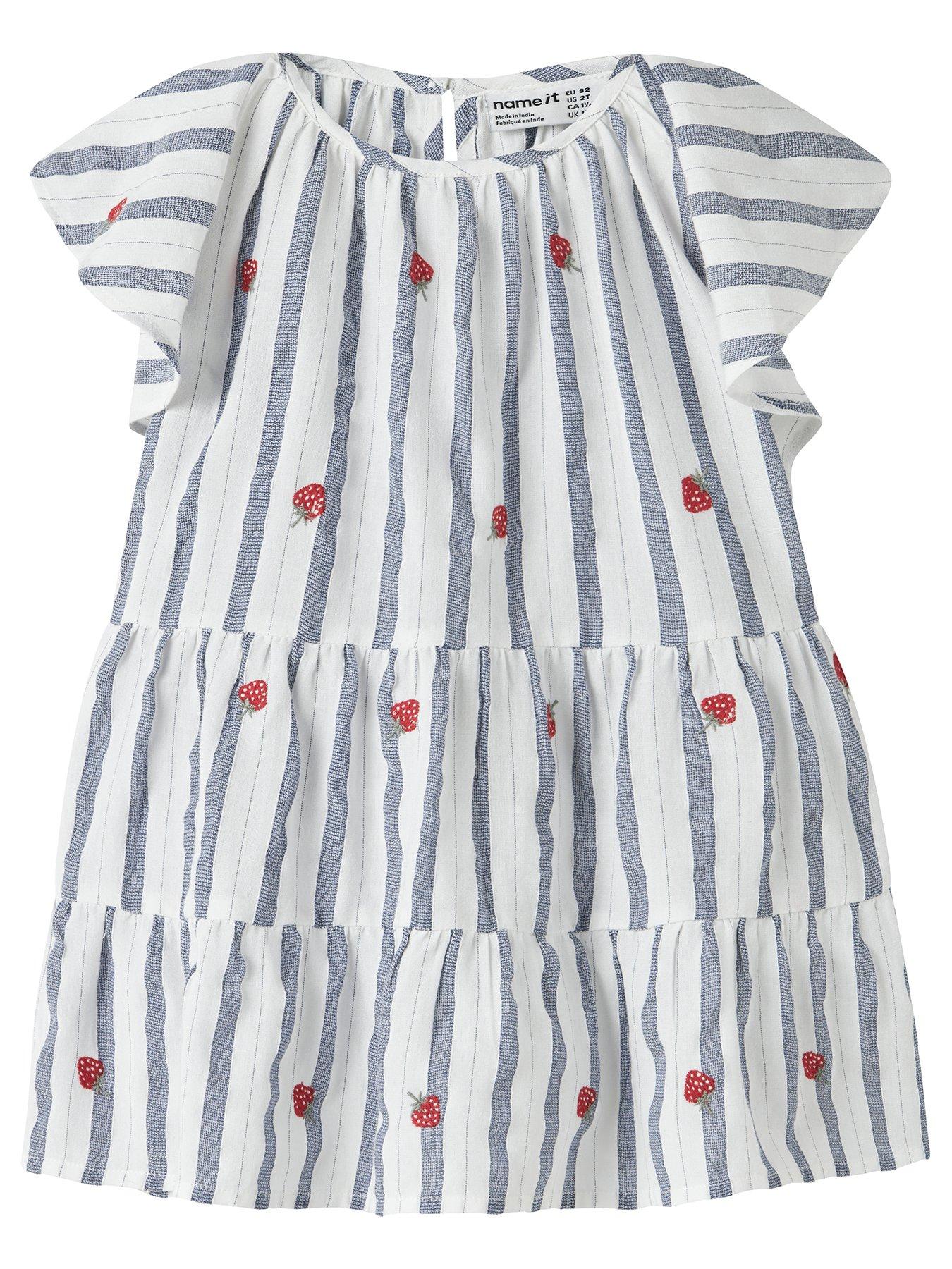 Image 2 of 4 of Name It Mini Girls Strawberry Stripe Dress - Multi