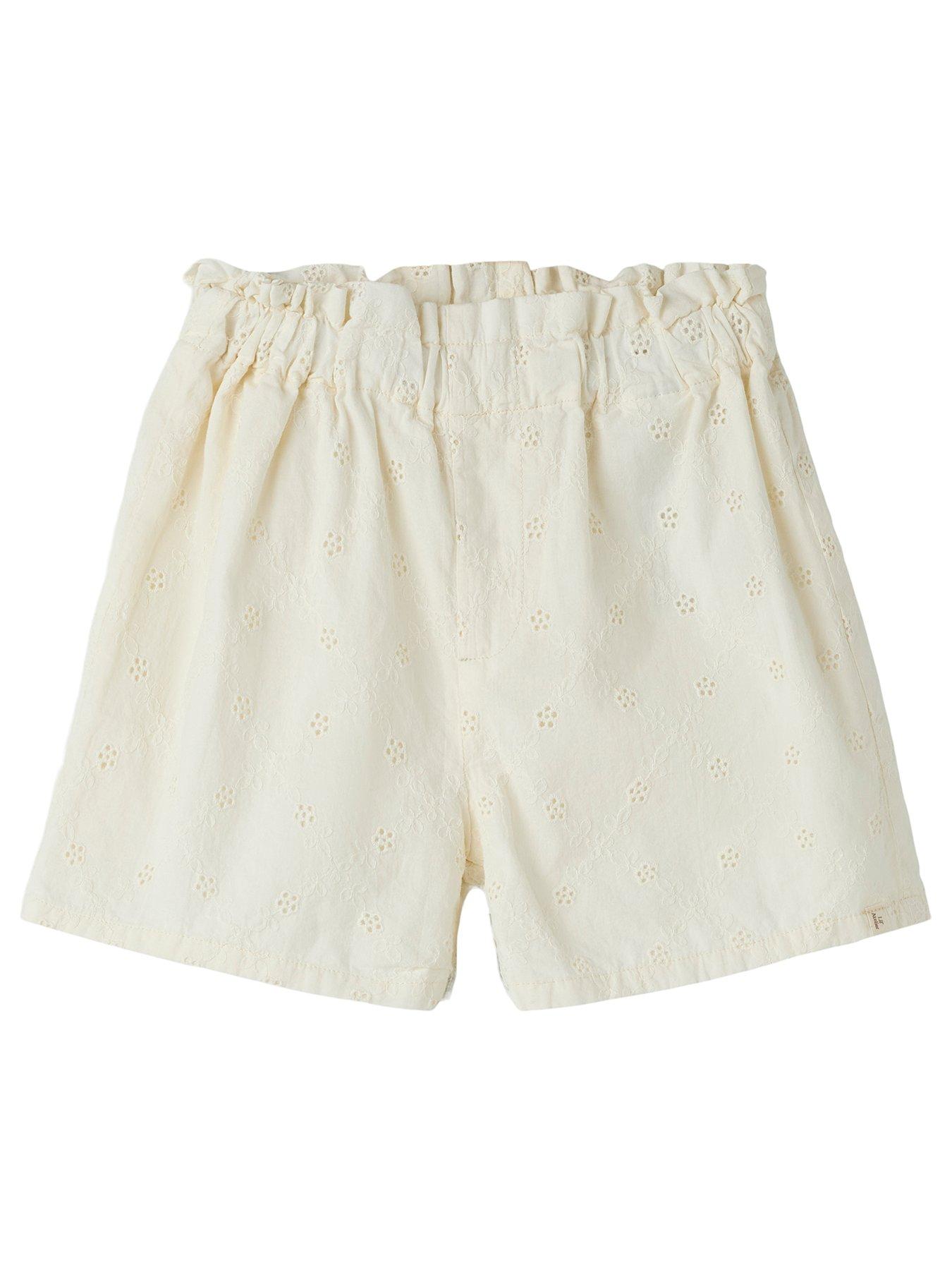 Image 1 of 3 of Lil Atelier Mini Girls Sibling Woven Co-ord Shorts - Light Yellow