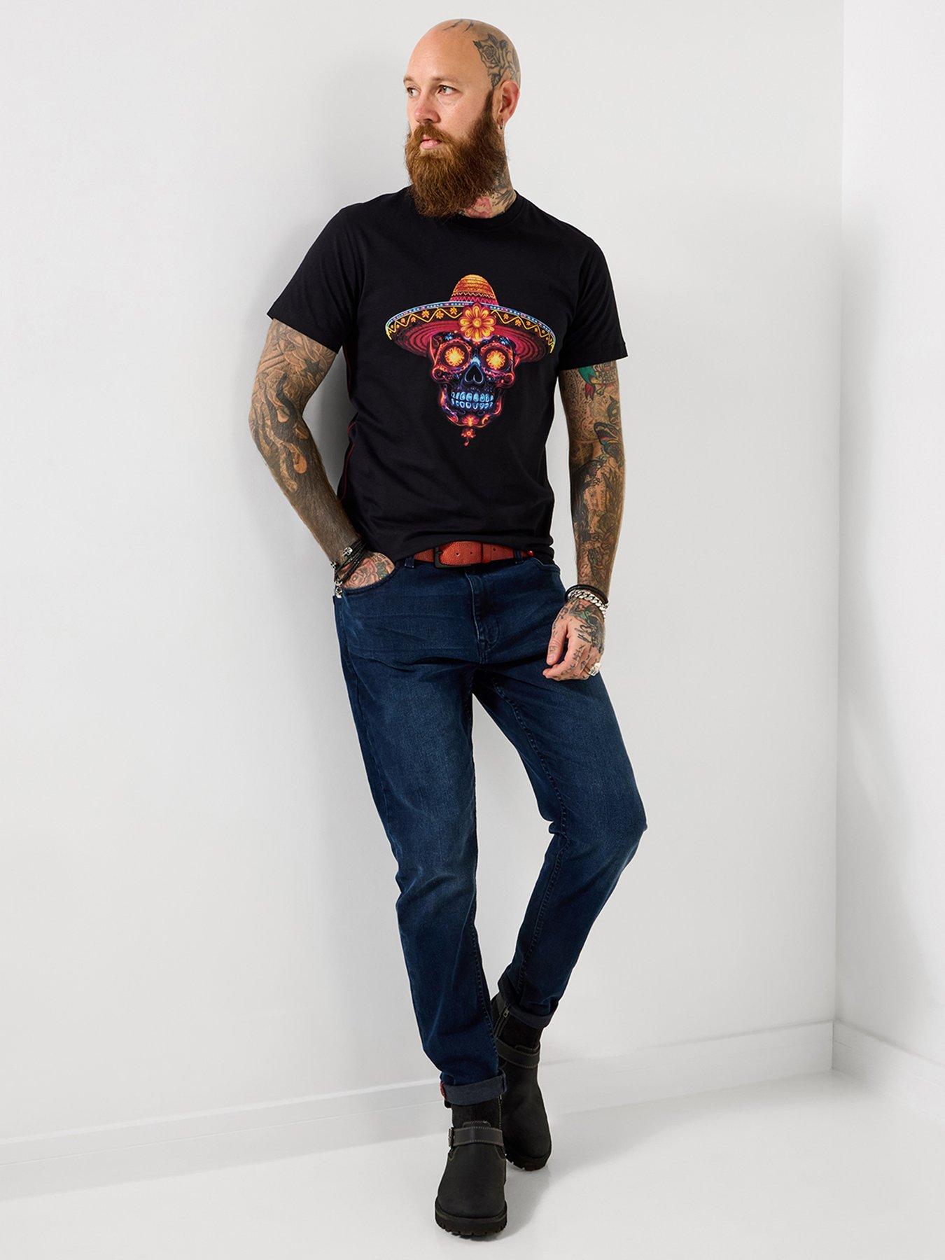 Image 3 of 6 of Joe Browns Neon Skull T-Shirt - Black