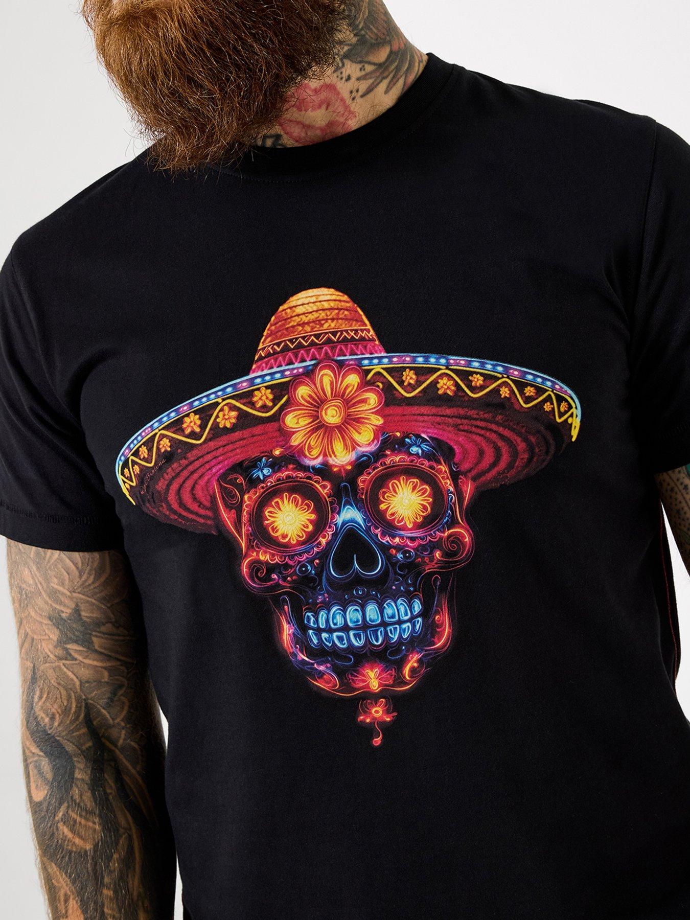 Image 4 of 6 of Joe Browns Neon Skull T-Shirt - Black