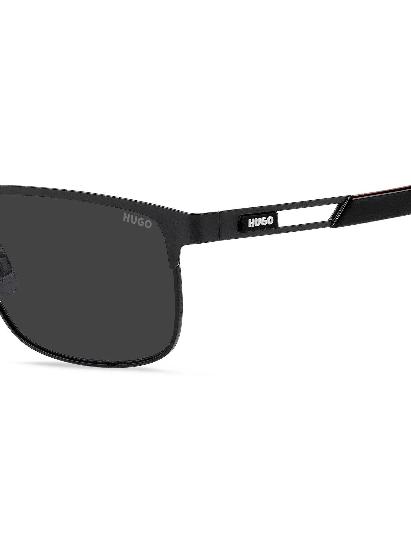 Image 4 of 4 of HUGO Rectangular Sunglasses- Matte Black