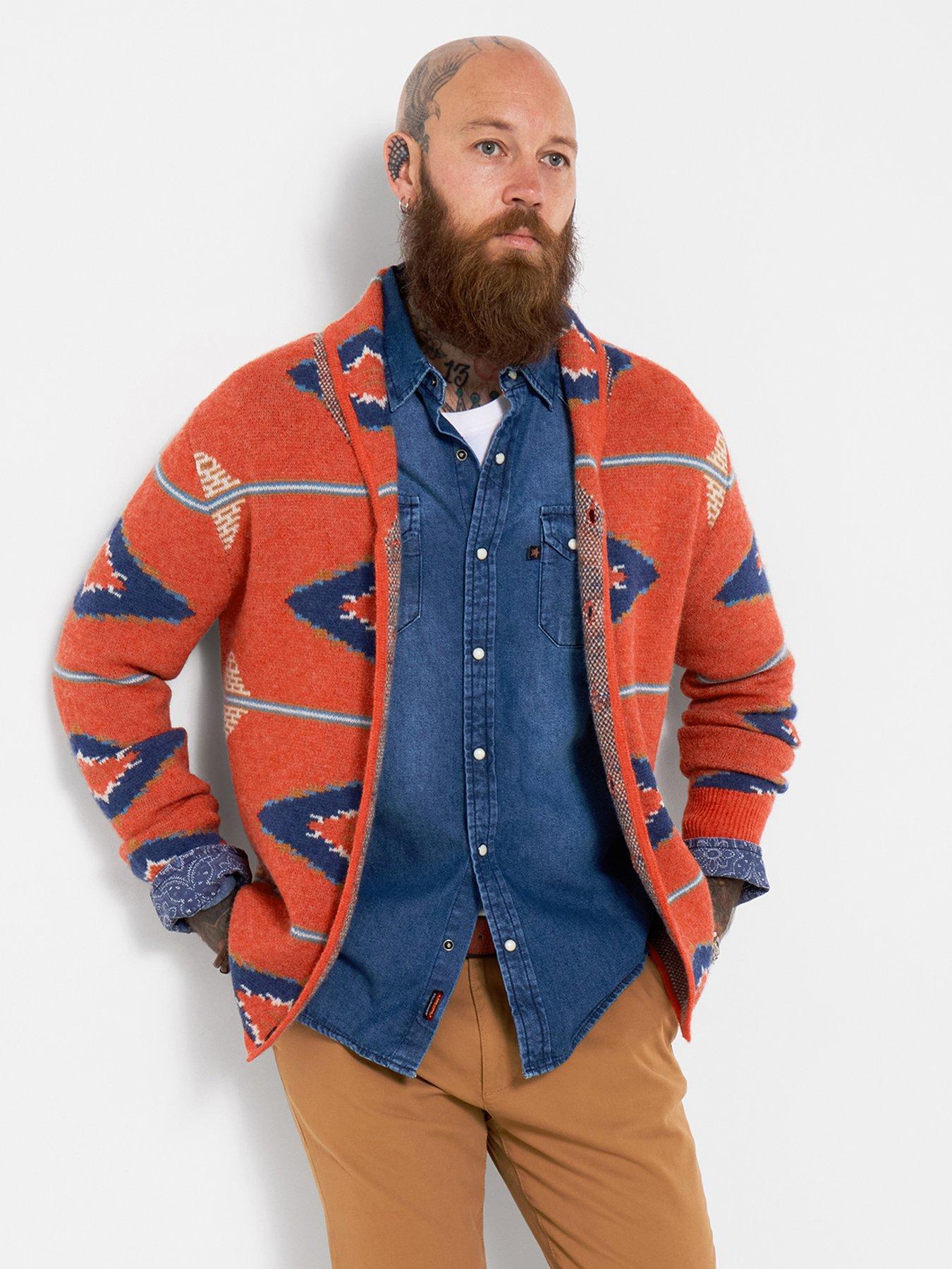 joe-browns-orange-aztec-knitted-cardigan