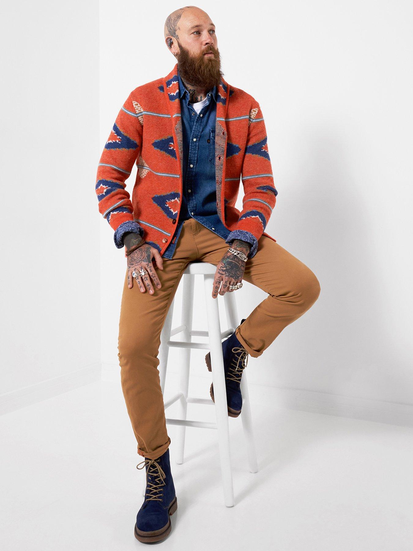 Image 3 of 7 of Joe Browns Orange Aztec Knitted Cardigan