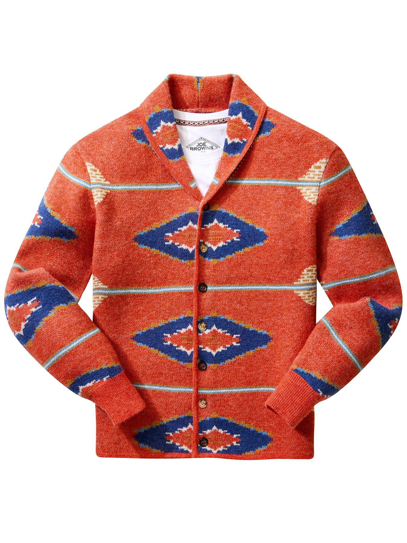 Image 6 of 7 of Joe Browns Orange Aztec Knitted Cardigan