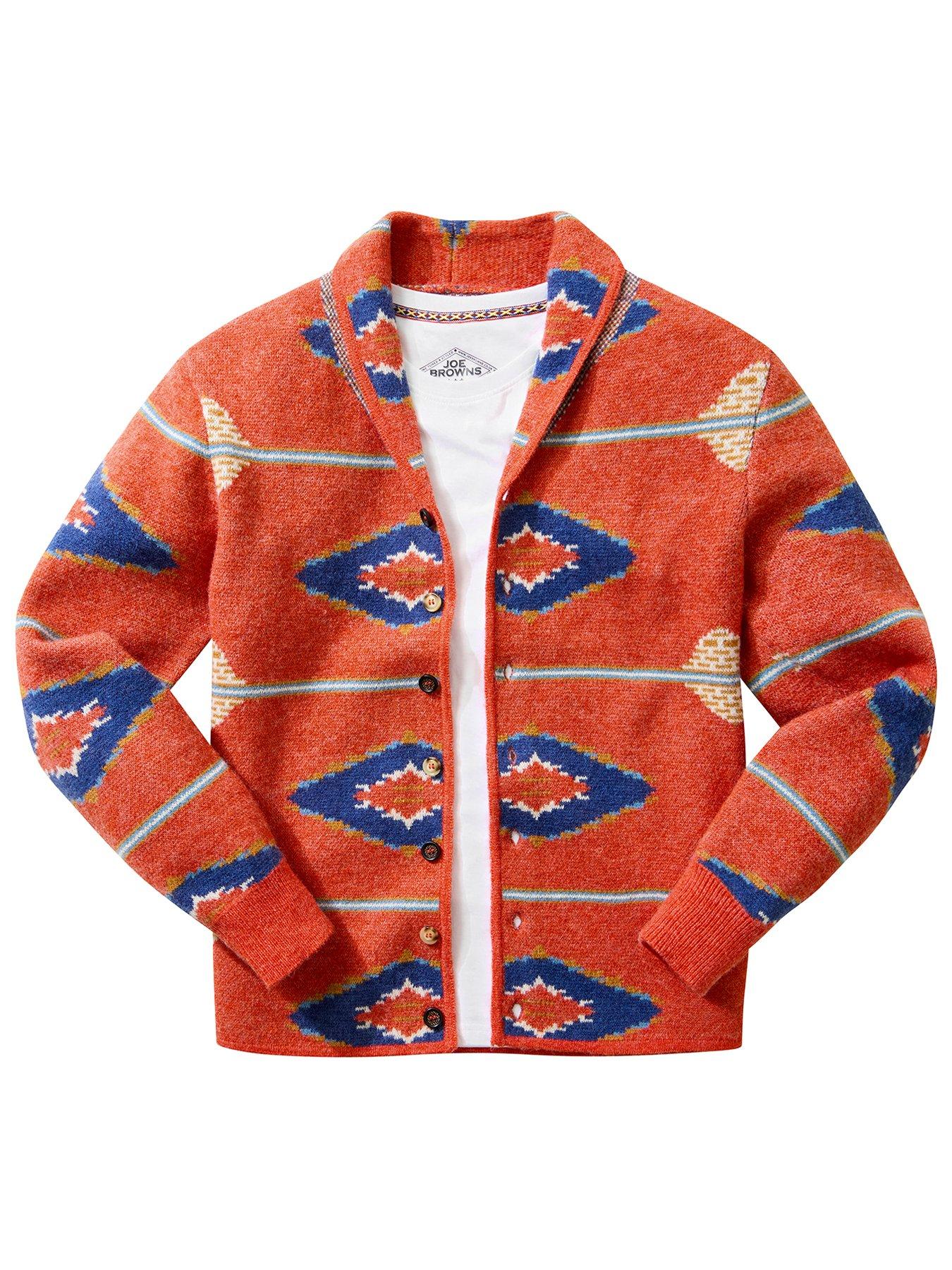 Image 7 of 7 of Joe Browns Orange Aztec Knitted Cardigan