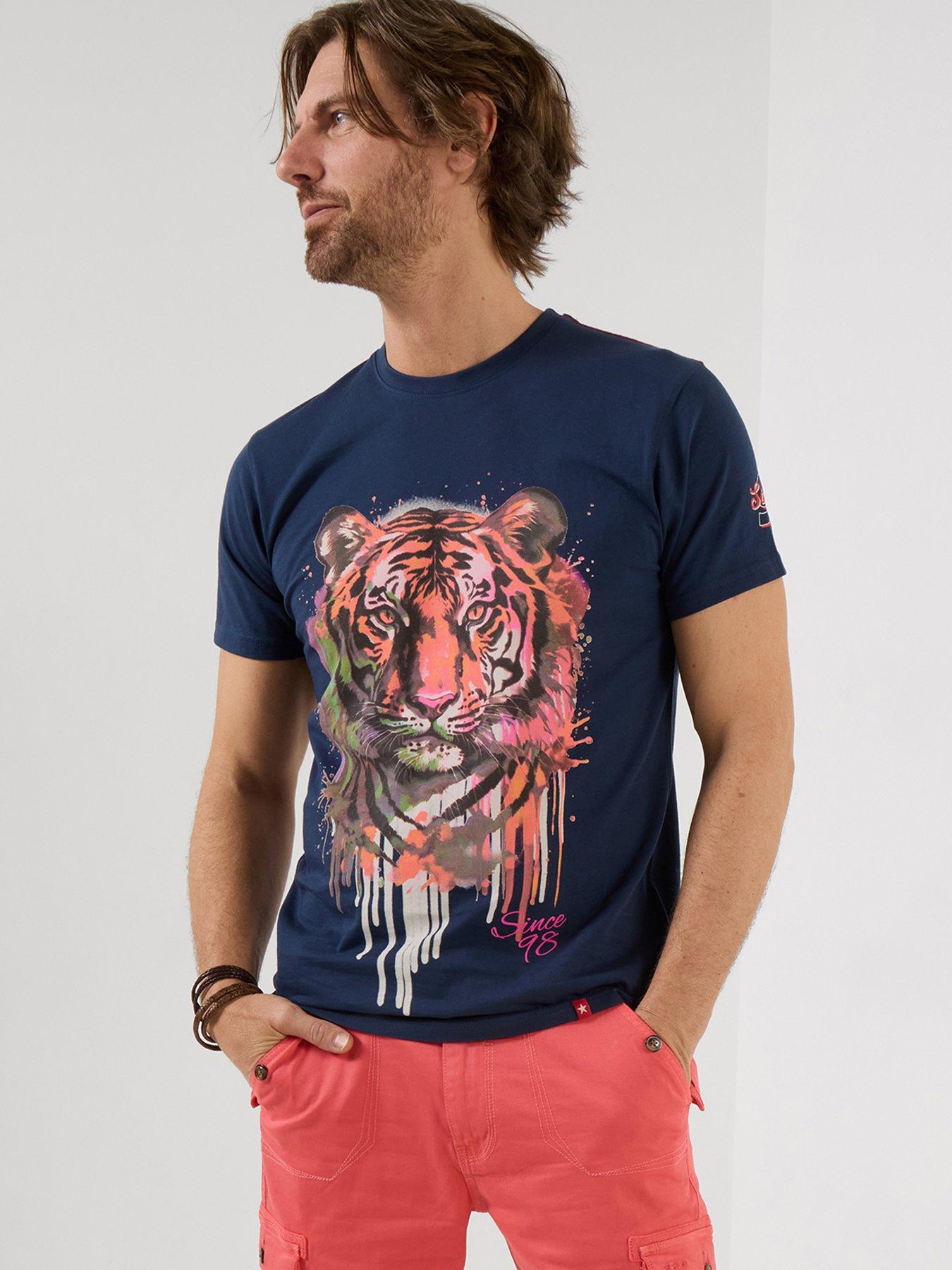 Joe Browns Drippy Tiger T-Shirt - Blue
