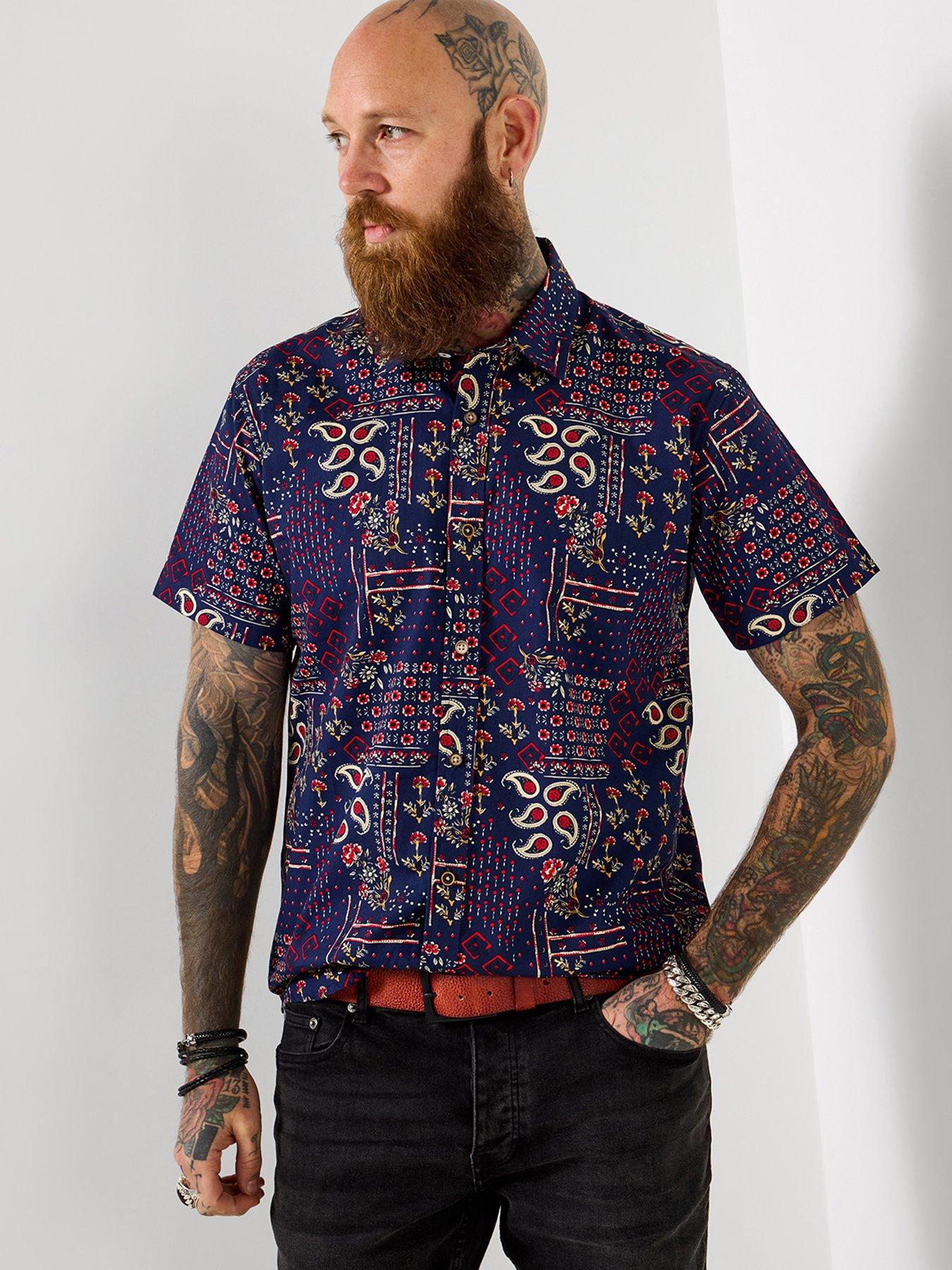 Joe Browns Joe Browns Bandana Print Short Sleeve Shirt - Blue