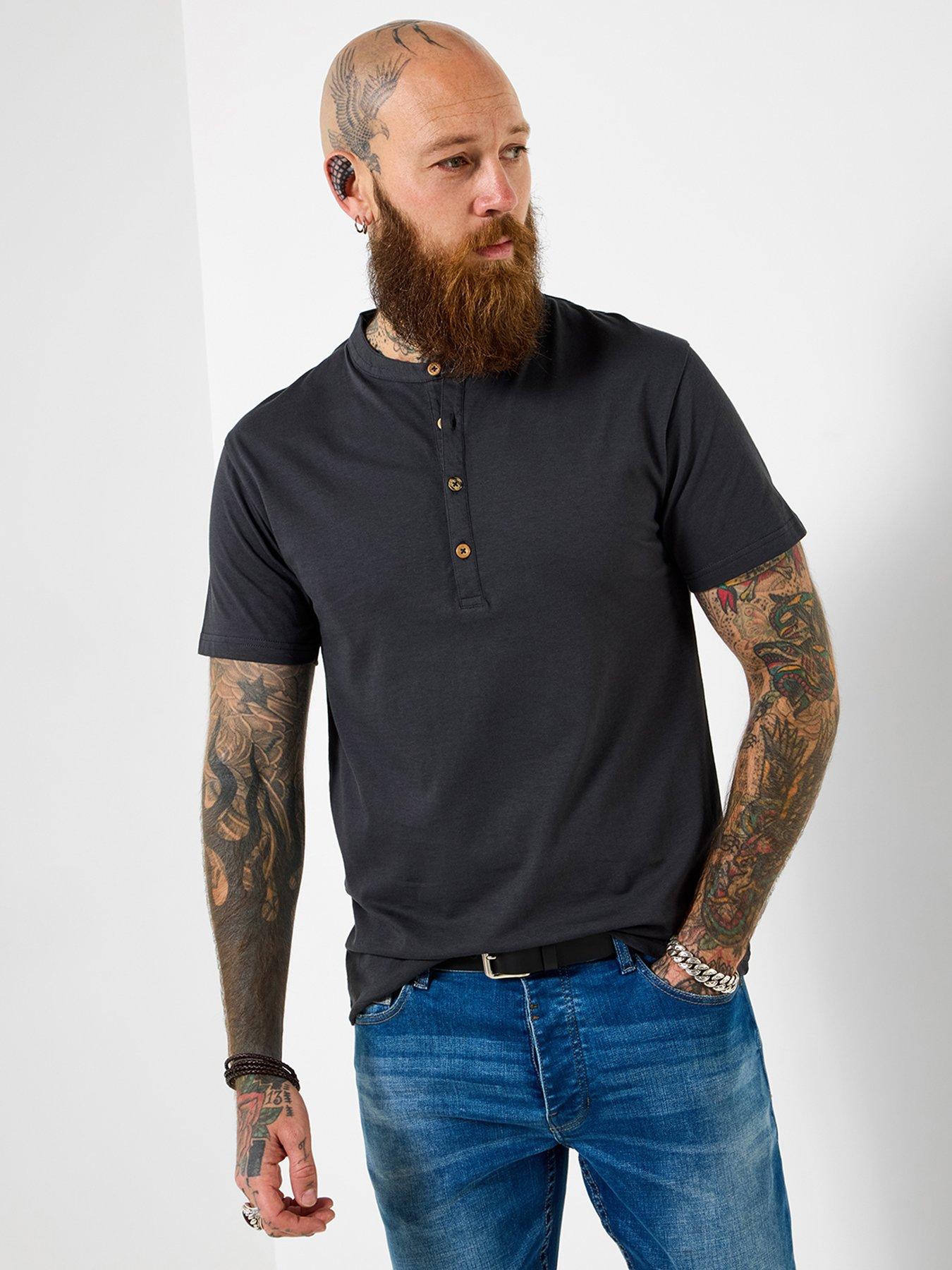 Joe Browns Ready For Anything Henley T-Shirt - Grey