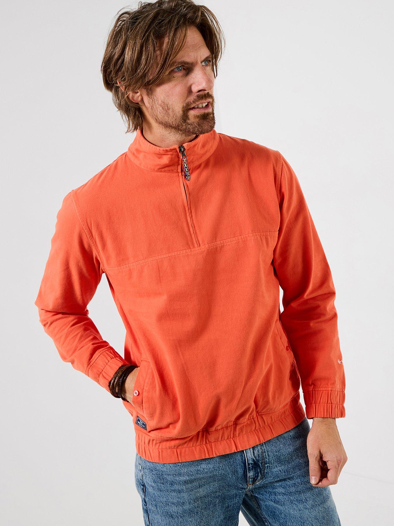 Joe Browns Carefree Cotton Canvas 1/4 Zip Sweat, Orange, Size Xl, Men