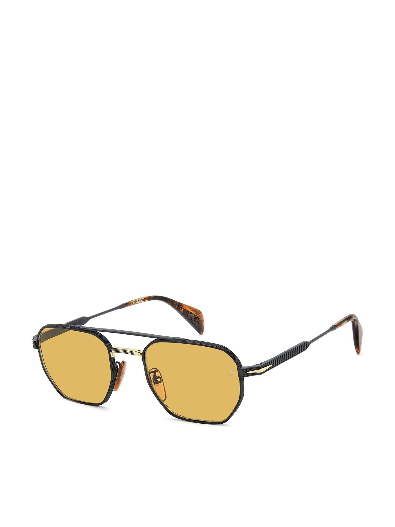 Eyewear by David Beckham Navigator Sunglasses Matte- Black/gold