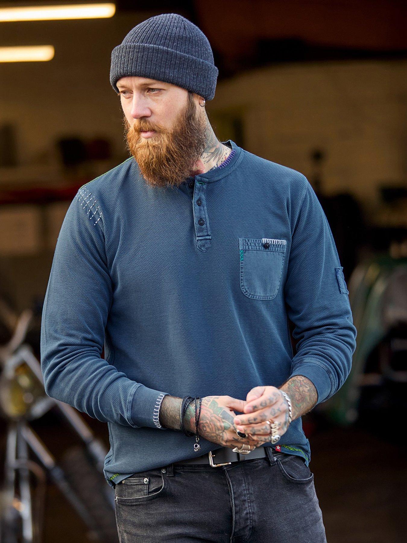 Image 6 of 7 of Joe Browns Wonderful Waffle Customised Long Sleeve Henley T-shirt