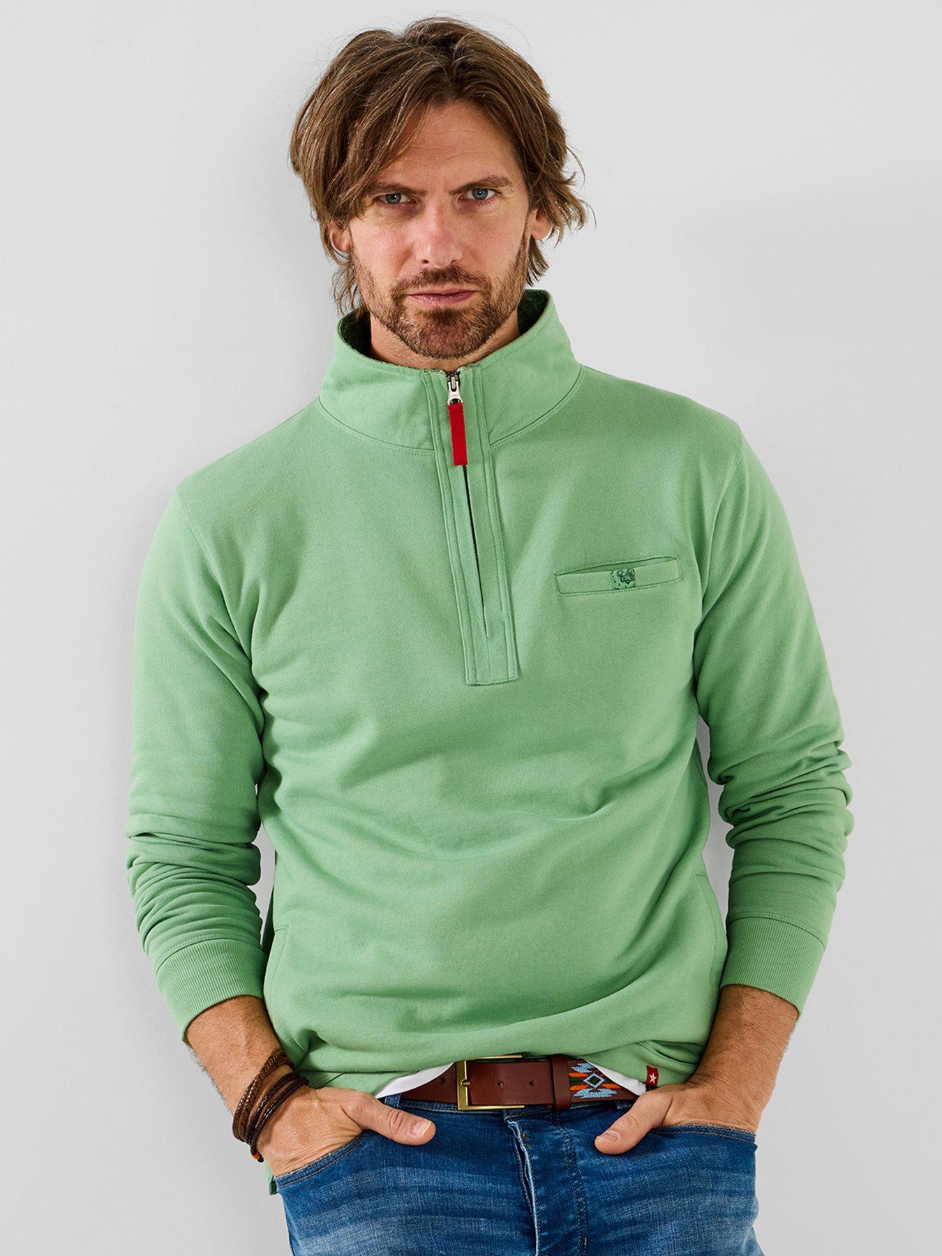Joe Browns Fantastic Funnel 1/4 Zip Sweat, Green, Size 2Xl, Men