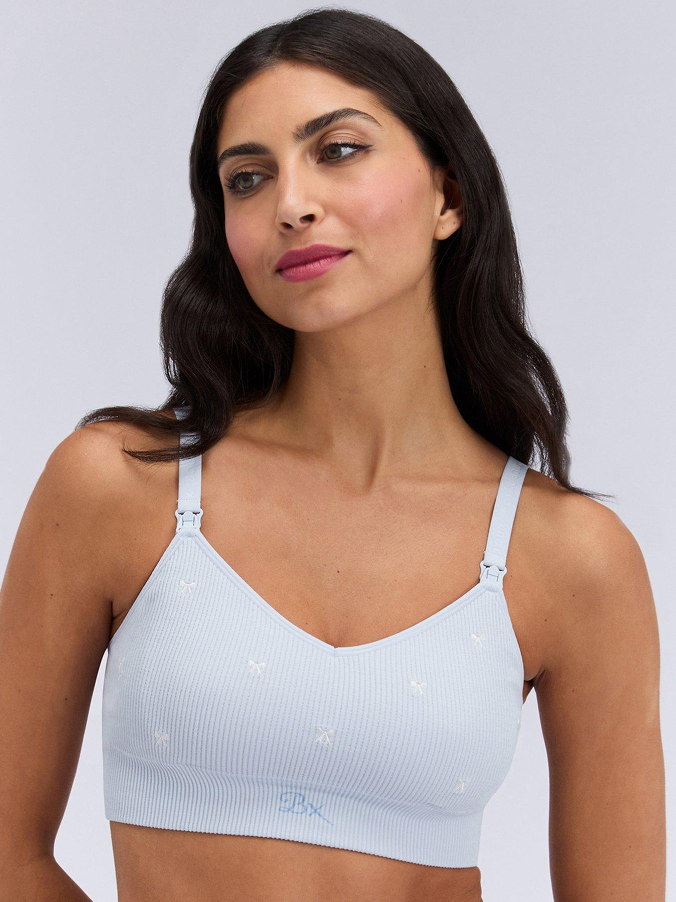 Image 1 of 5 of Boux Avenue Nursing Bow Emb Rib Bralette - Dove