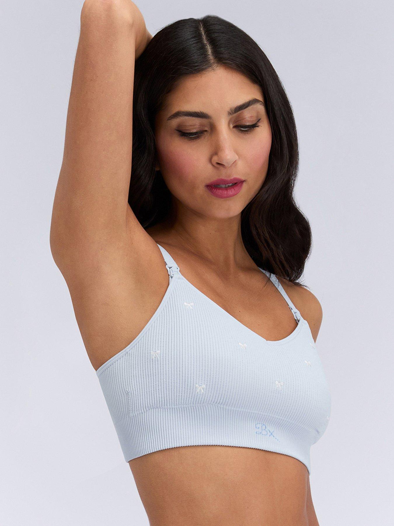 Image 3 of 5 of Boux Avenue Nursing Bow Emb Rib Bralette - Dove
