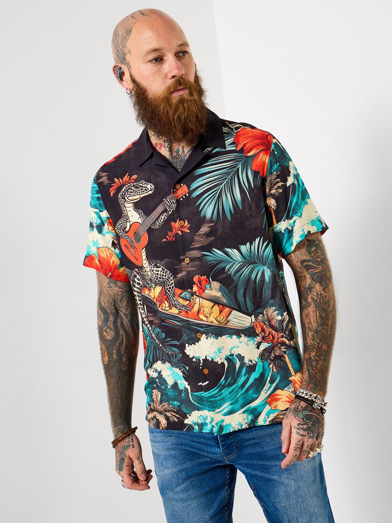 Joe Browns Lizard Surf Print Short Sleeve Shirt
