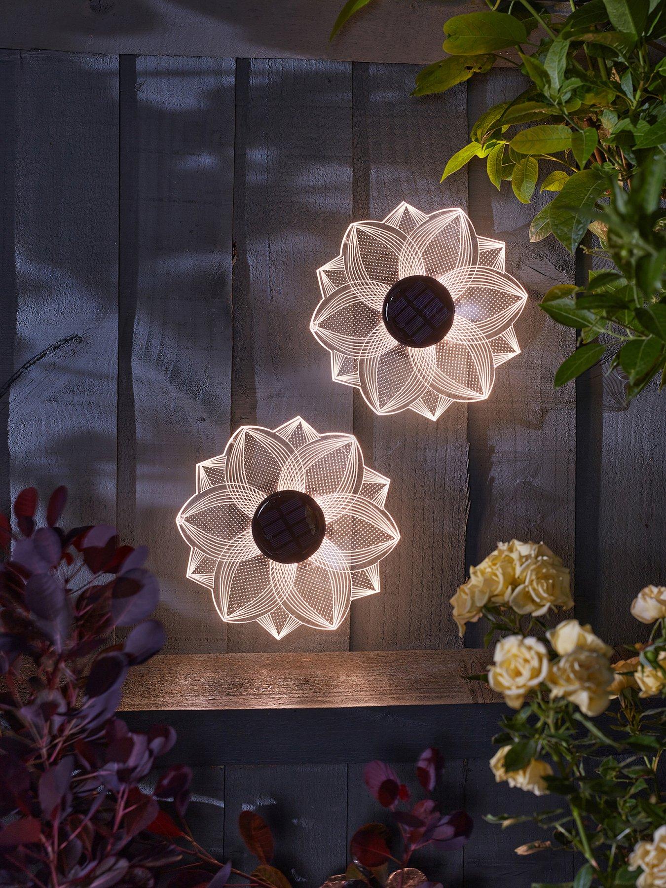 Image 1 of 4 of Smart Solar Solar flower wall light with warm white LEDs. set 2.