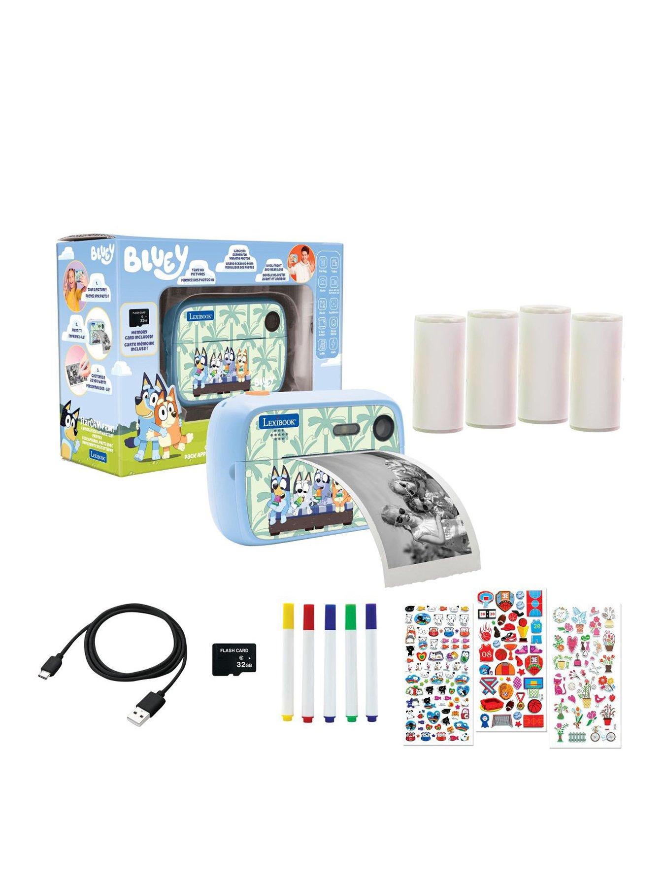 Bluey Starcam Print, camera pack with instant printer, SD card and photo personalisation kit