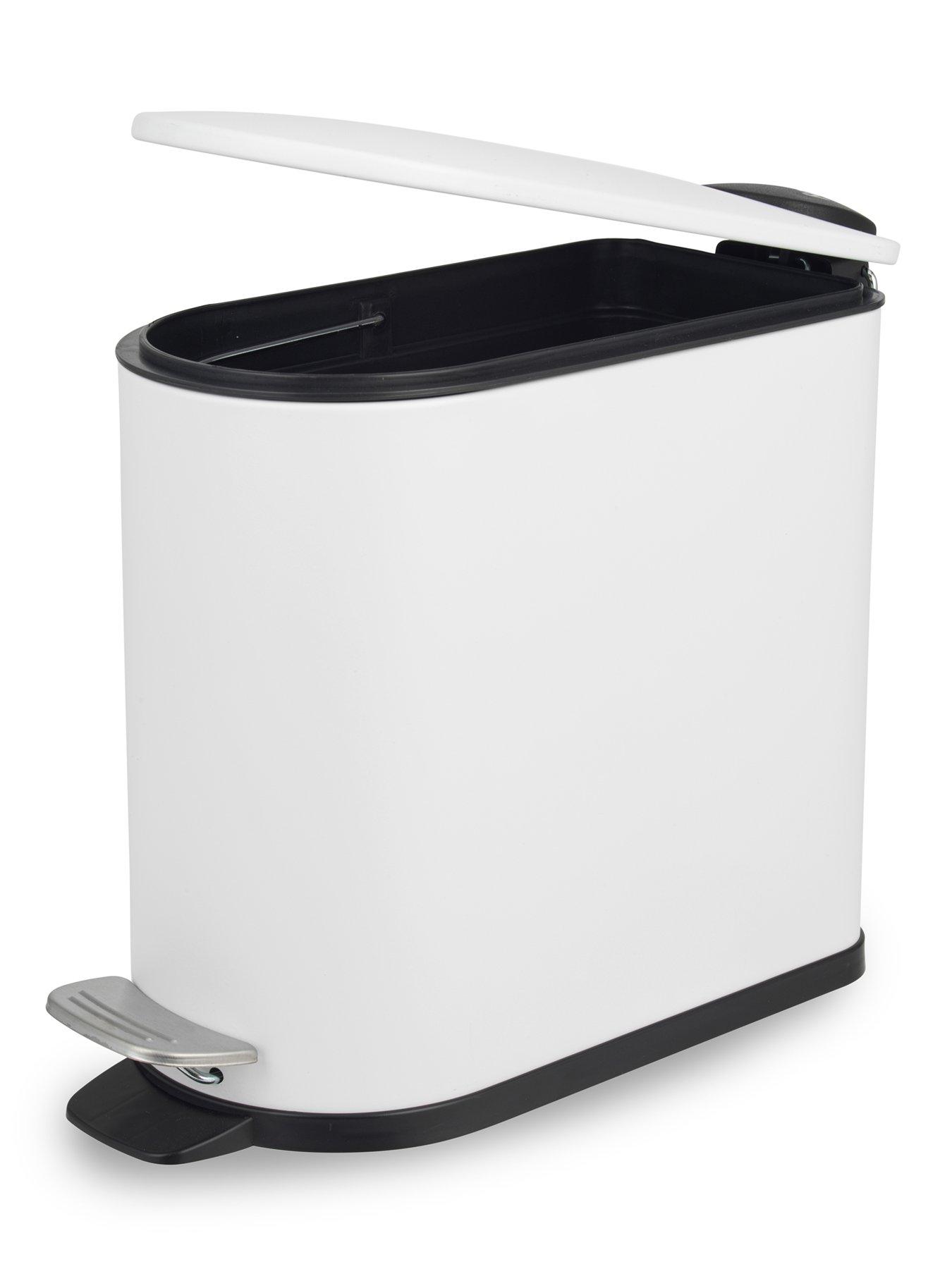 Beldray White 5L D Shape Bin And Antibac Flexible Head Toilet Brush