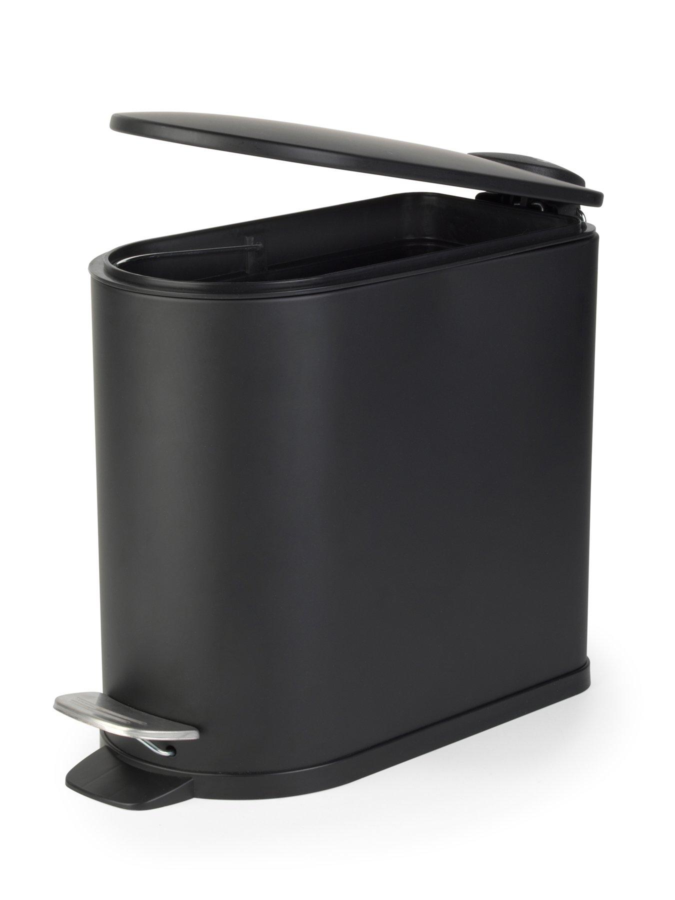 Beldray Black 5L D Shape Bin And Antibac Flexible Head Toilet Brush