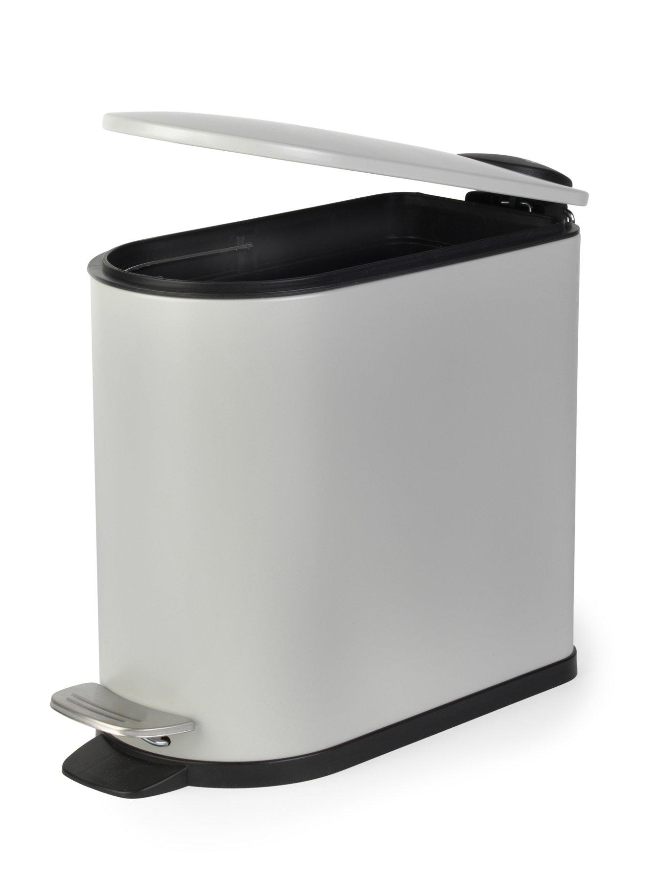 Beldray Silver 5L D Shape Bin And Antibac Flexible Head Toilet Brush