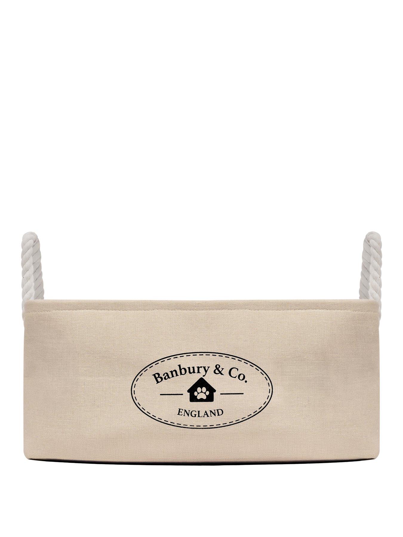 Banbury & Co Banbury & Co Almond Canvas Storage Basket with Rope Handles