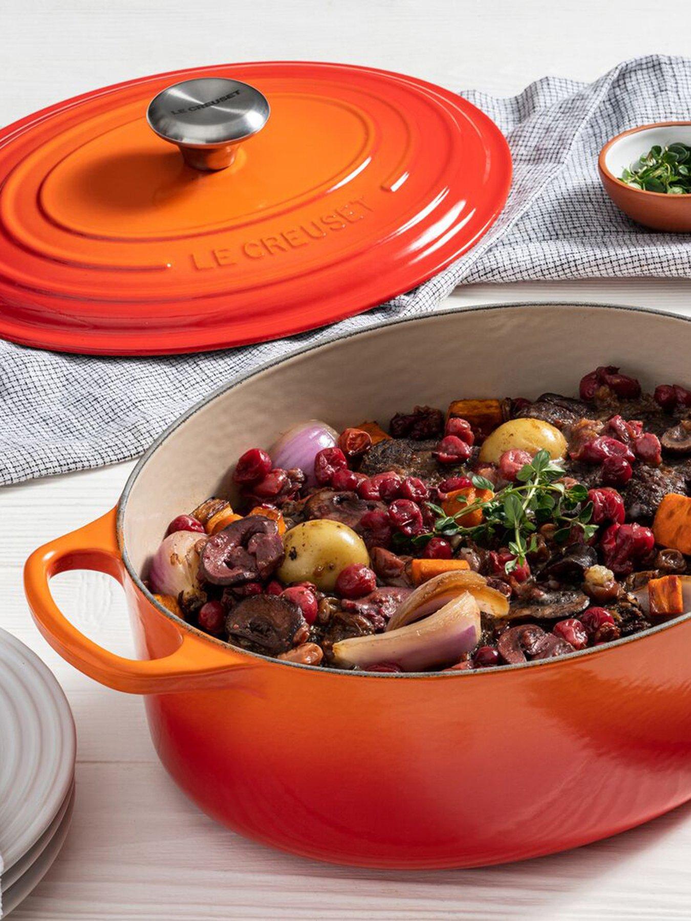 Image 1 of 7 of Le Creuset Signature Cast Iron Oval Casserole 29cm Volcanic
