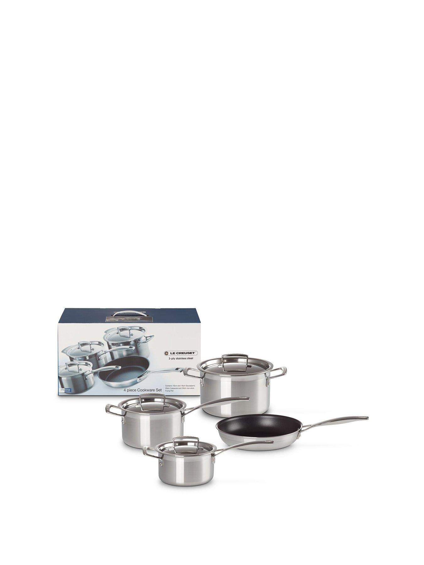 Le Creuset Classic 3-ply Stainless Steel 4-Piece Cookware Set