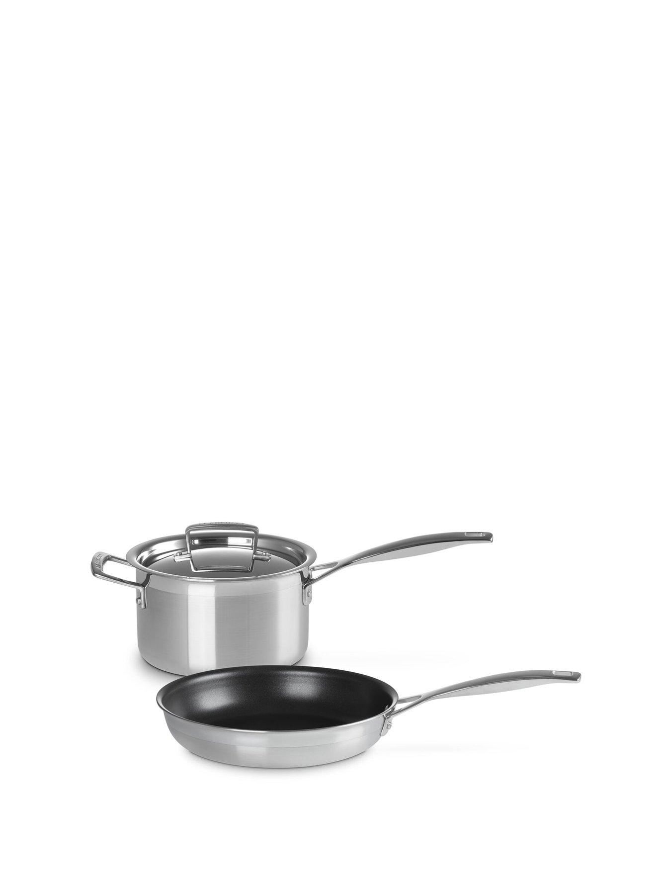 Le Creuset Classic 3-ply Stainless Steel 2-Piece Frying Pan and Saucepan Set