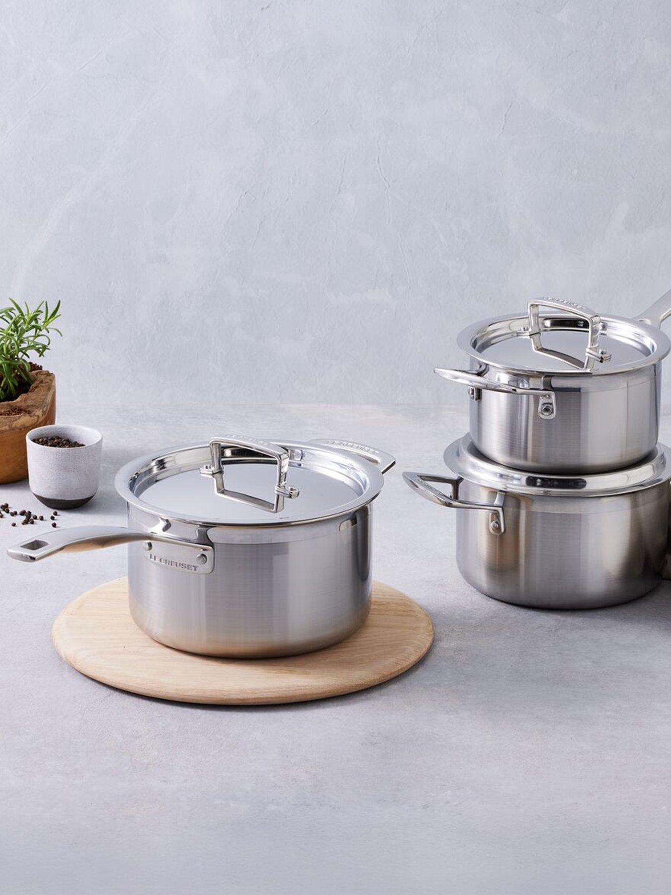 Le Creuset Classic 3-ply Stainless Steel 3-Piece Saucepan Set