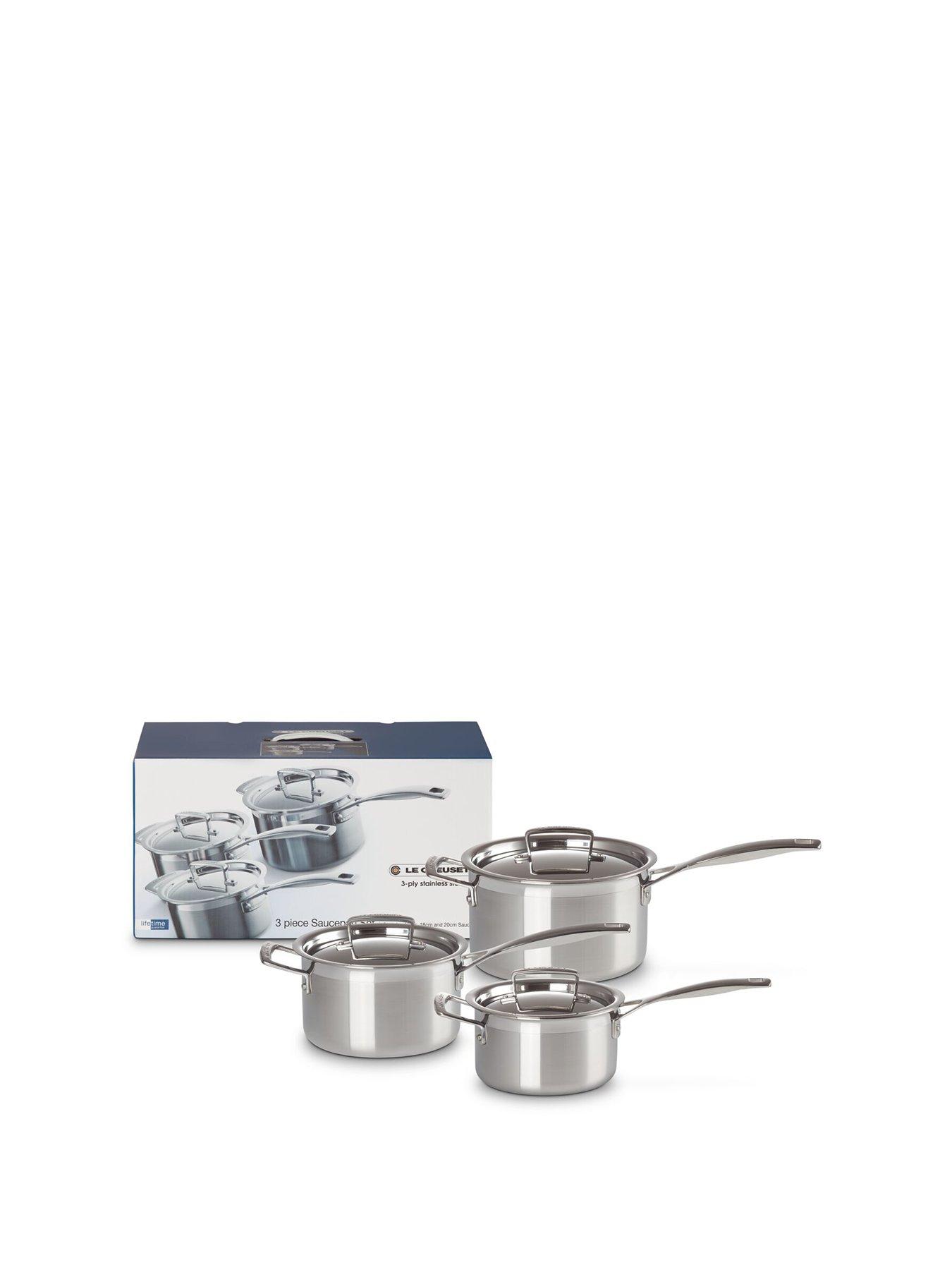Image 1 of 3 of Le Creuset Classic 3-ply Stainless Steel 3-Piece Saucepan Set