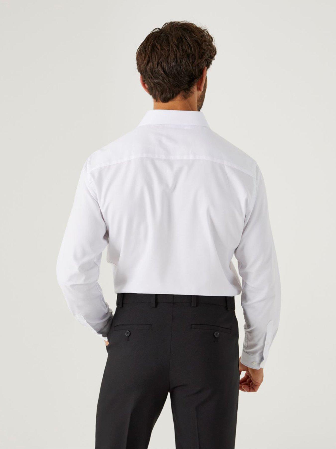 Image 2 of 4 of Skopes Contemp Slim Fit Pinpoint Oxford Plain Shirt - White