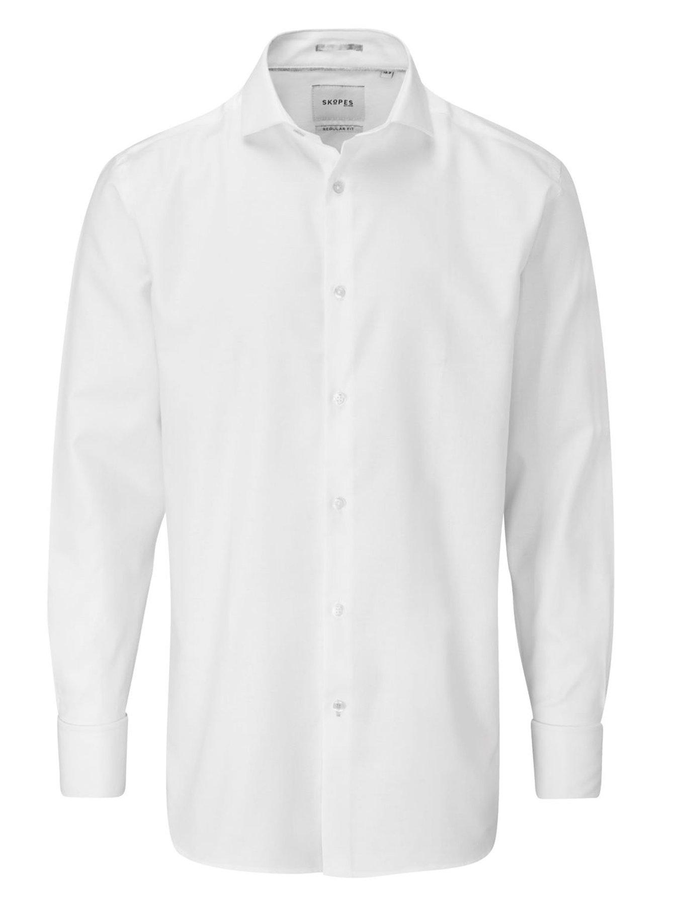 Image 4 of 5 of Skopes Premium Tailored Fit Dobby Long Sleeve Shirt - White