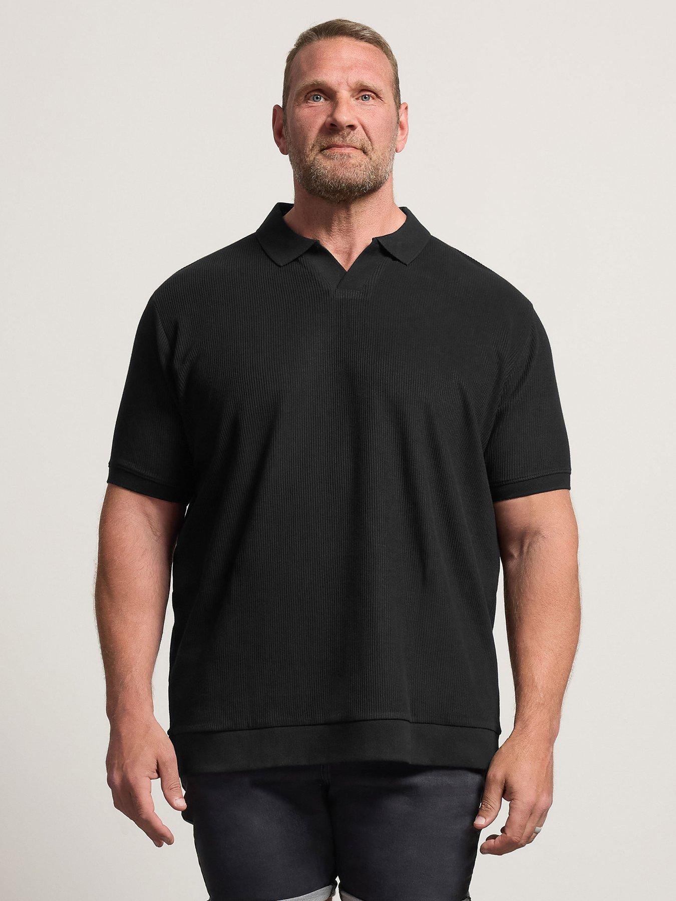 BadRhino Badrhino Ribbed Trophy Neck Polo Shirt