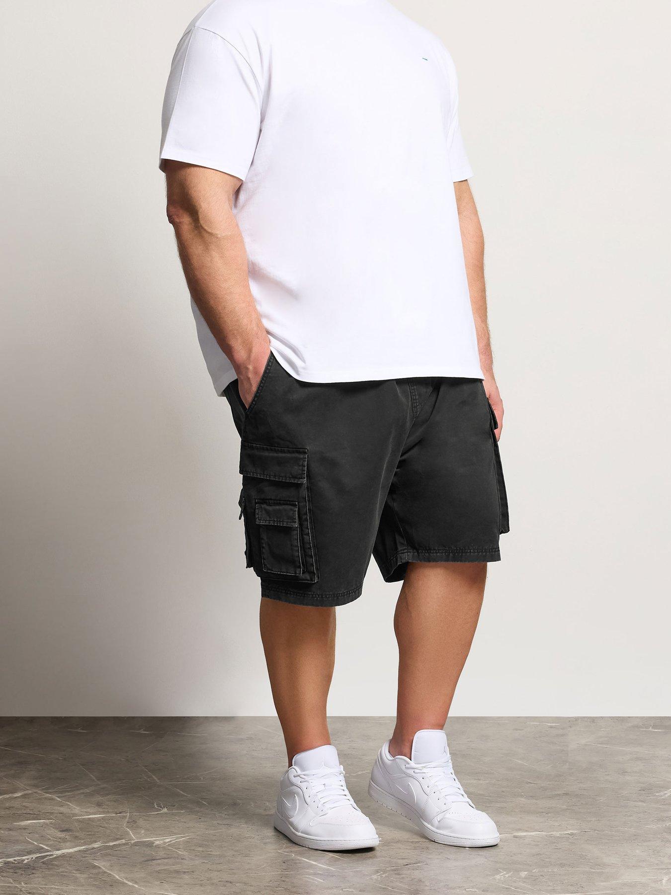BadRhino Acid Wash Cargo Shorts - Black