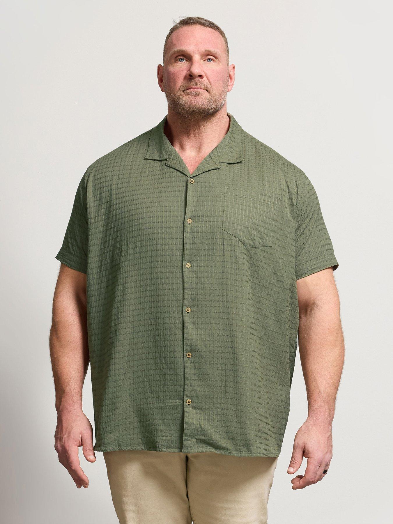 BadRhino Textured Dobby Short Sleeve Shirt - Green