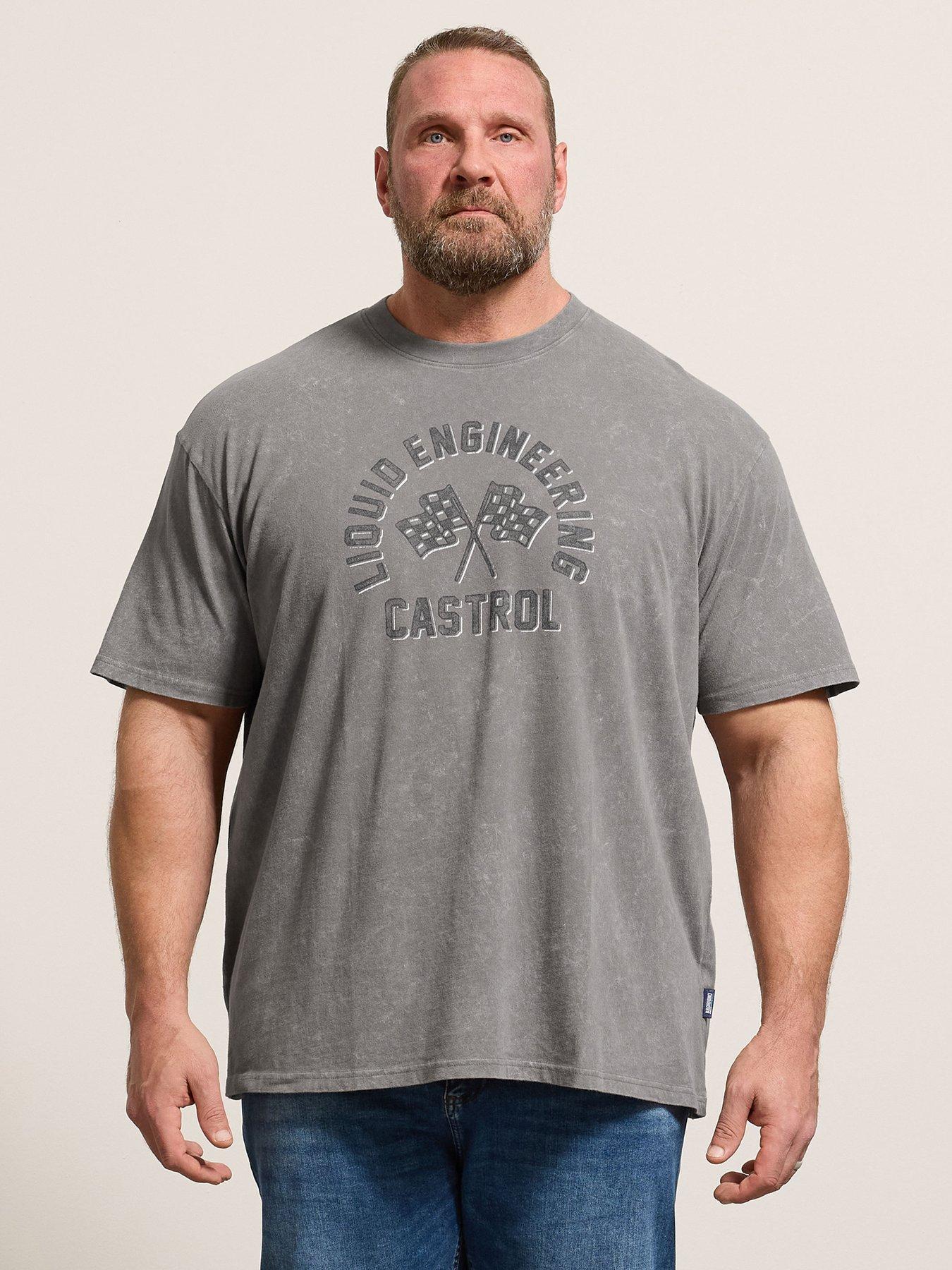 BadRhino Acid Wash Castrol Bike T-Shirt - Grey