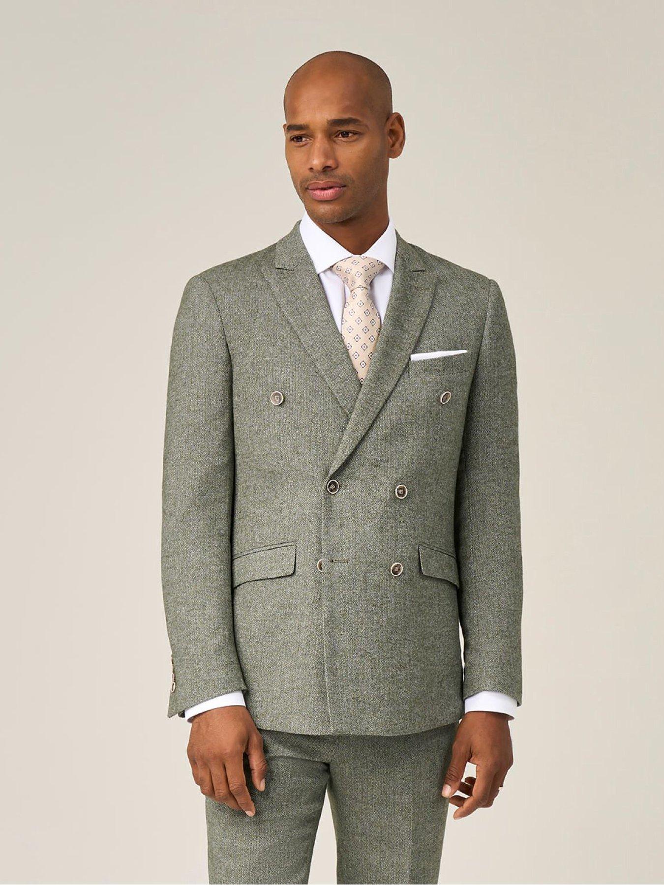 Skopes Jude Double Breasted Suit Jacket - Green