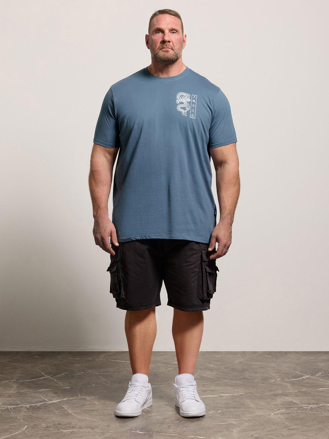 Image 3 of 4 of BadRhino Double Dragon Longline T-Shirt - Blue