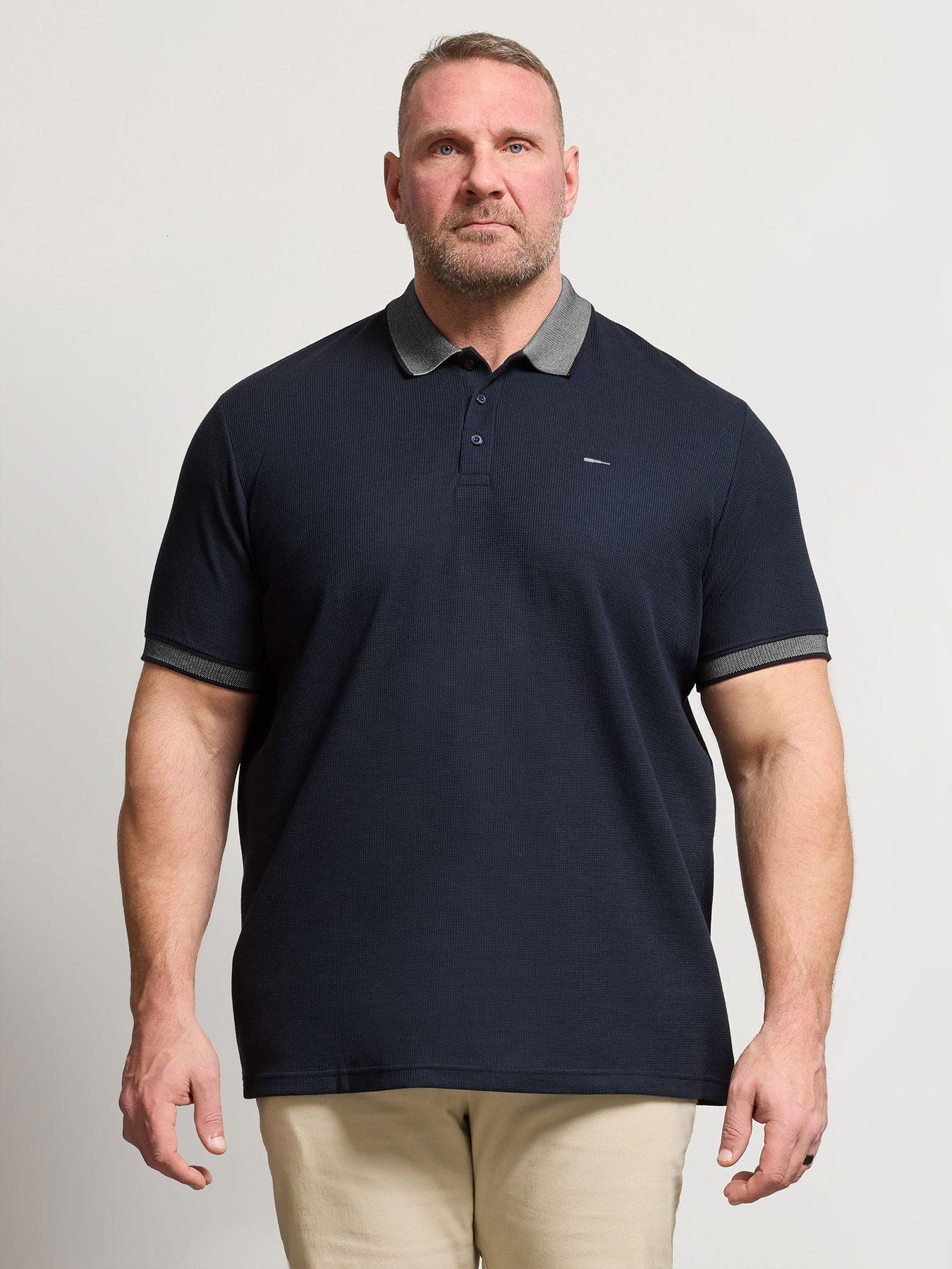 Image 1 of 5 of BadRhino Two Tone Waffle Polo Shirt - Blue