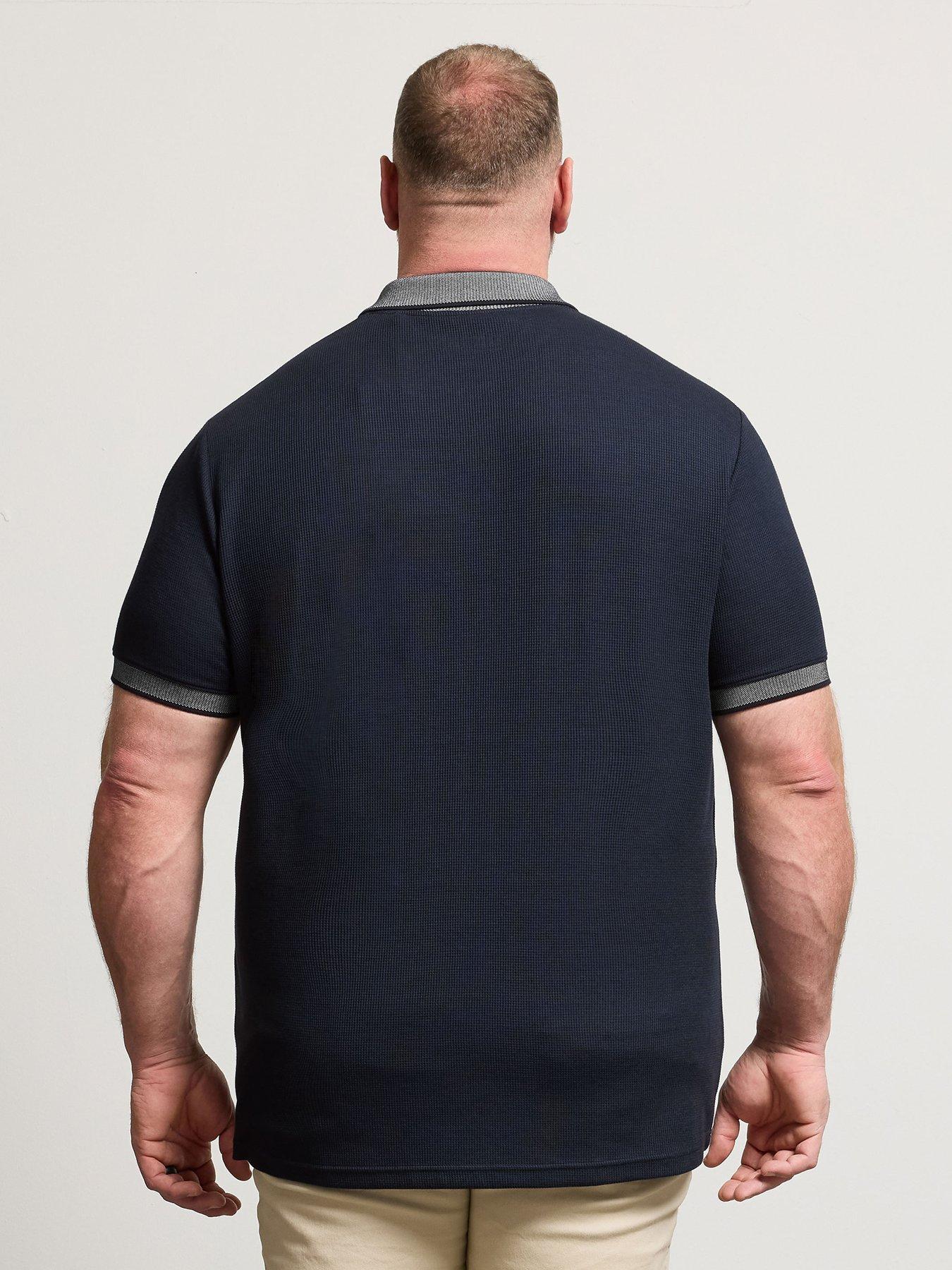 Image 2 of 5 of BadRhino Two Tone Waffle Polo Shirt - Blue