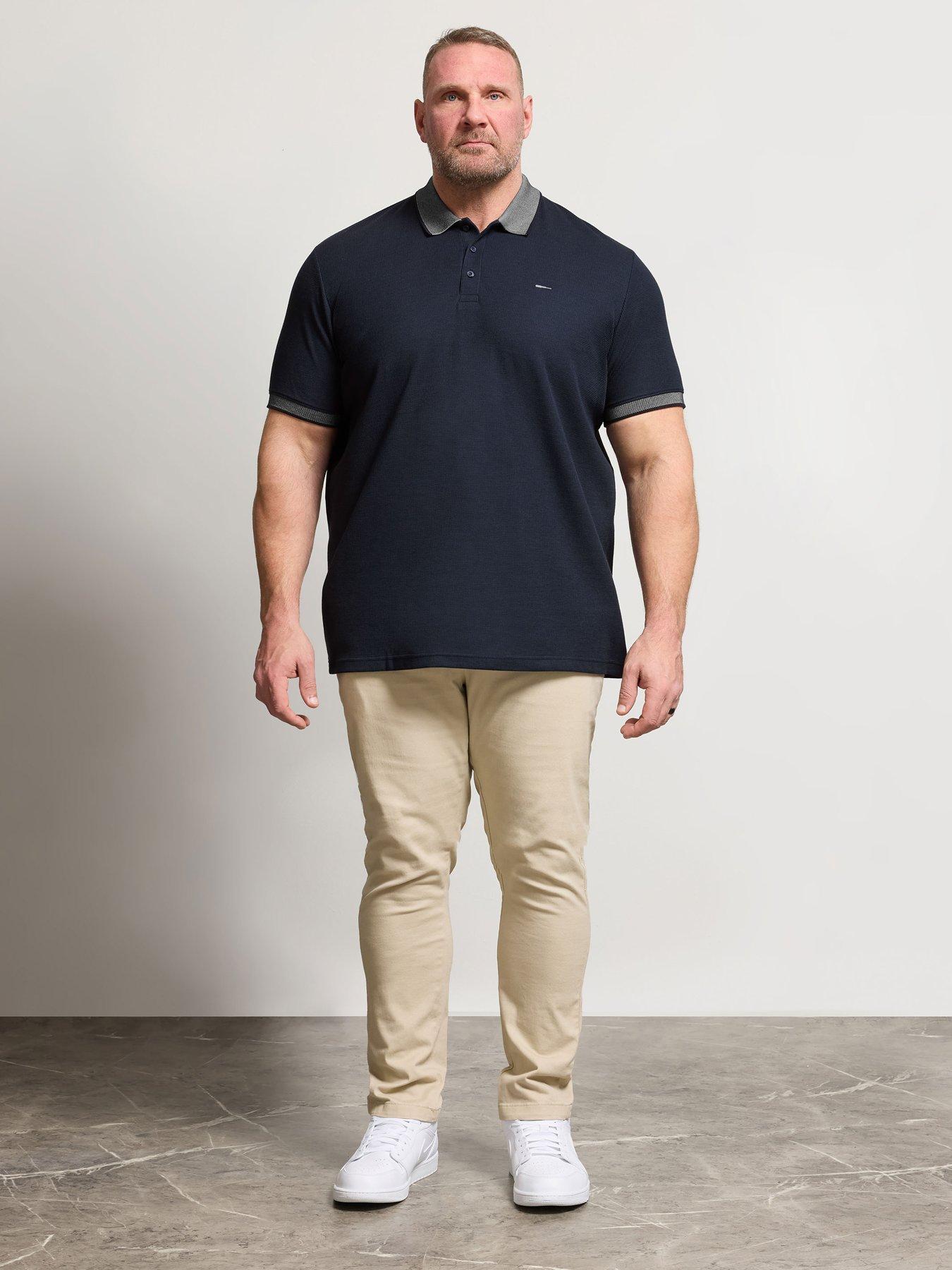 Image 3 of 5 of BadRhino Two Tone Waffle Polo Shirt - Blue