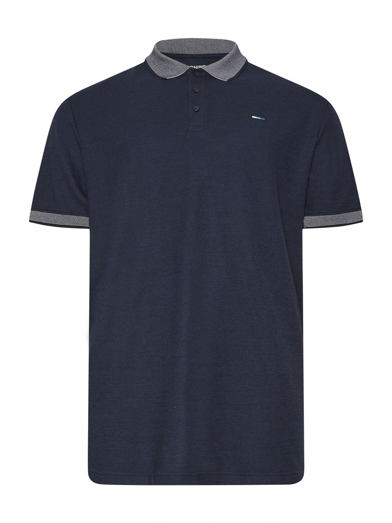Image 5 of 5 of BadRhino Two Tone Waffle Polo Shirt - Blue